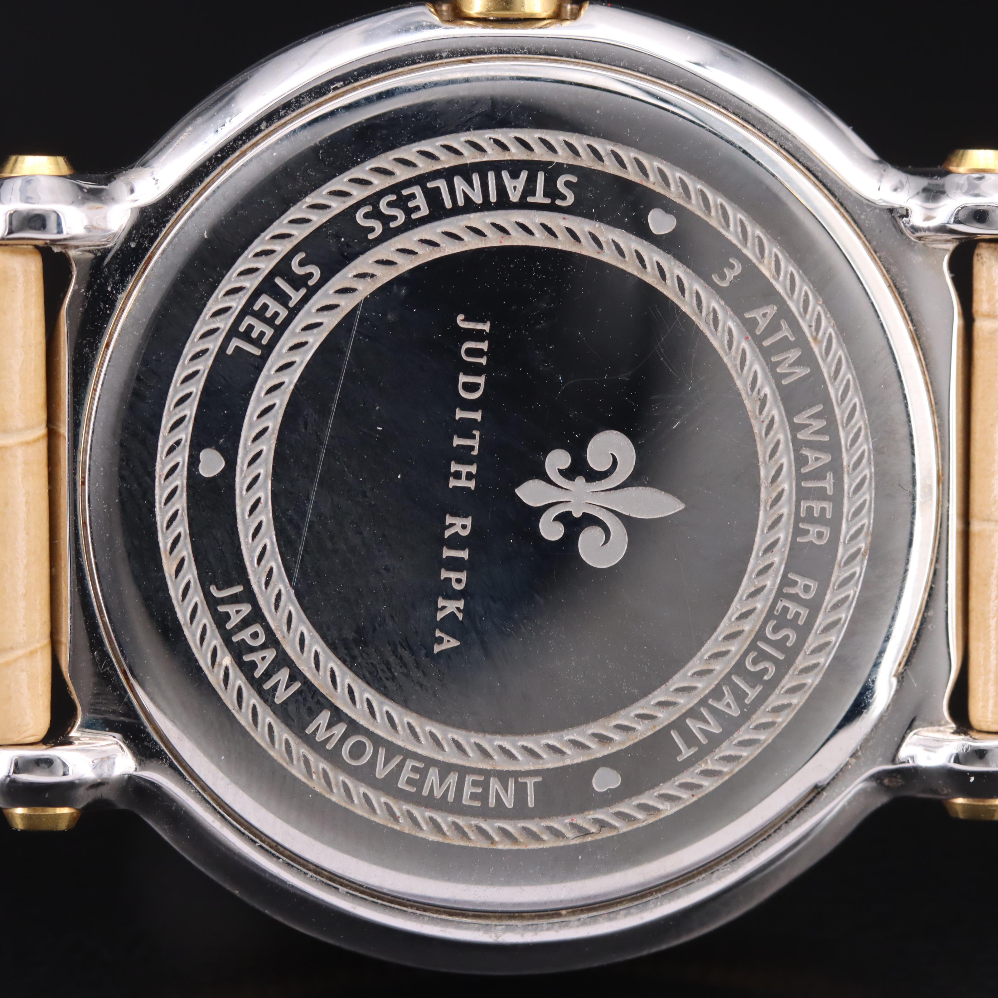 Judith Ripka Two-Tone Floating Glass Crystal Accent Watch