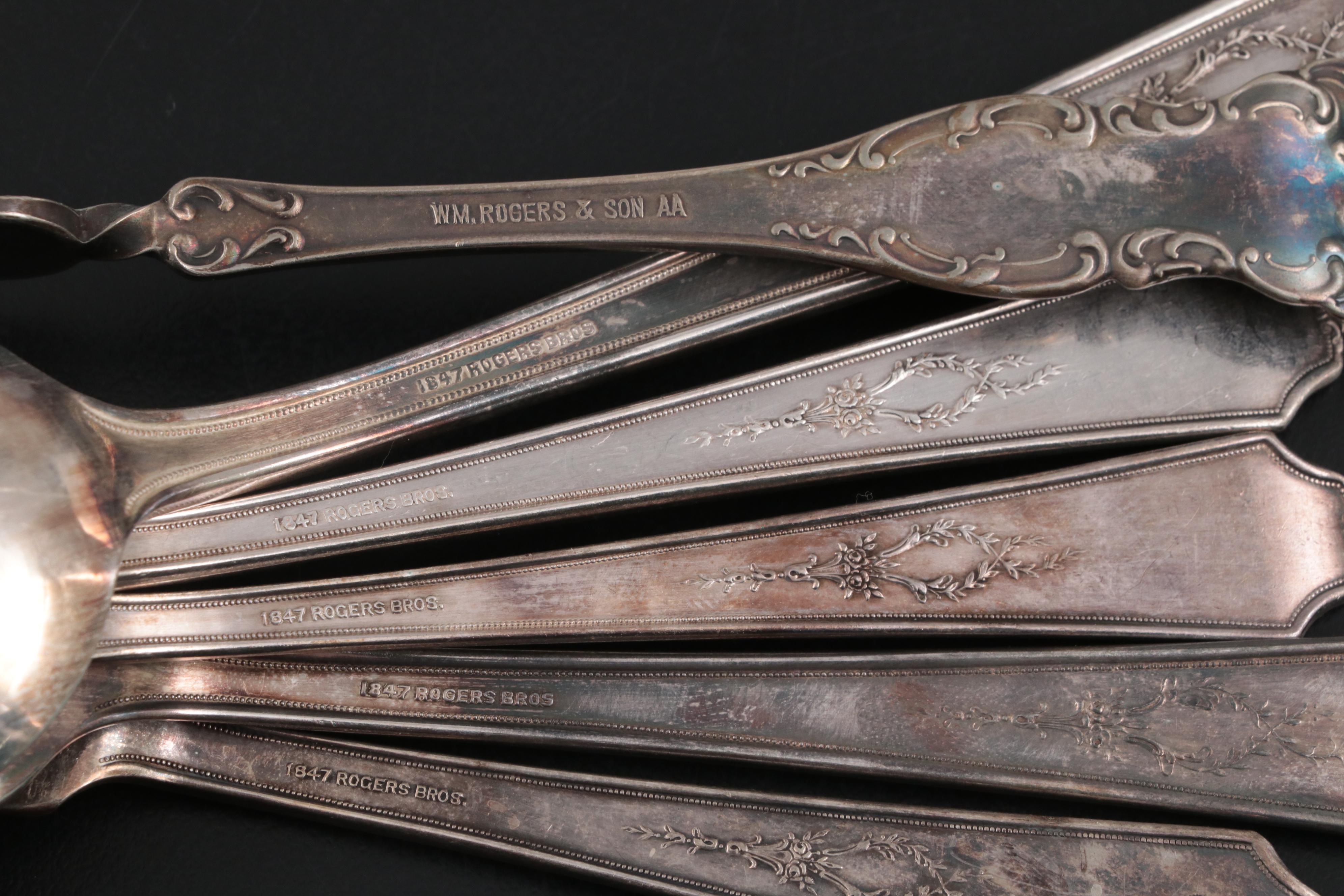 Rogers Bros "Ancestral" and Other Silver Plate Flatware, Early to Mid-20th C.