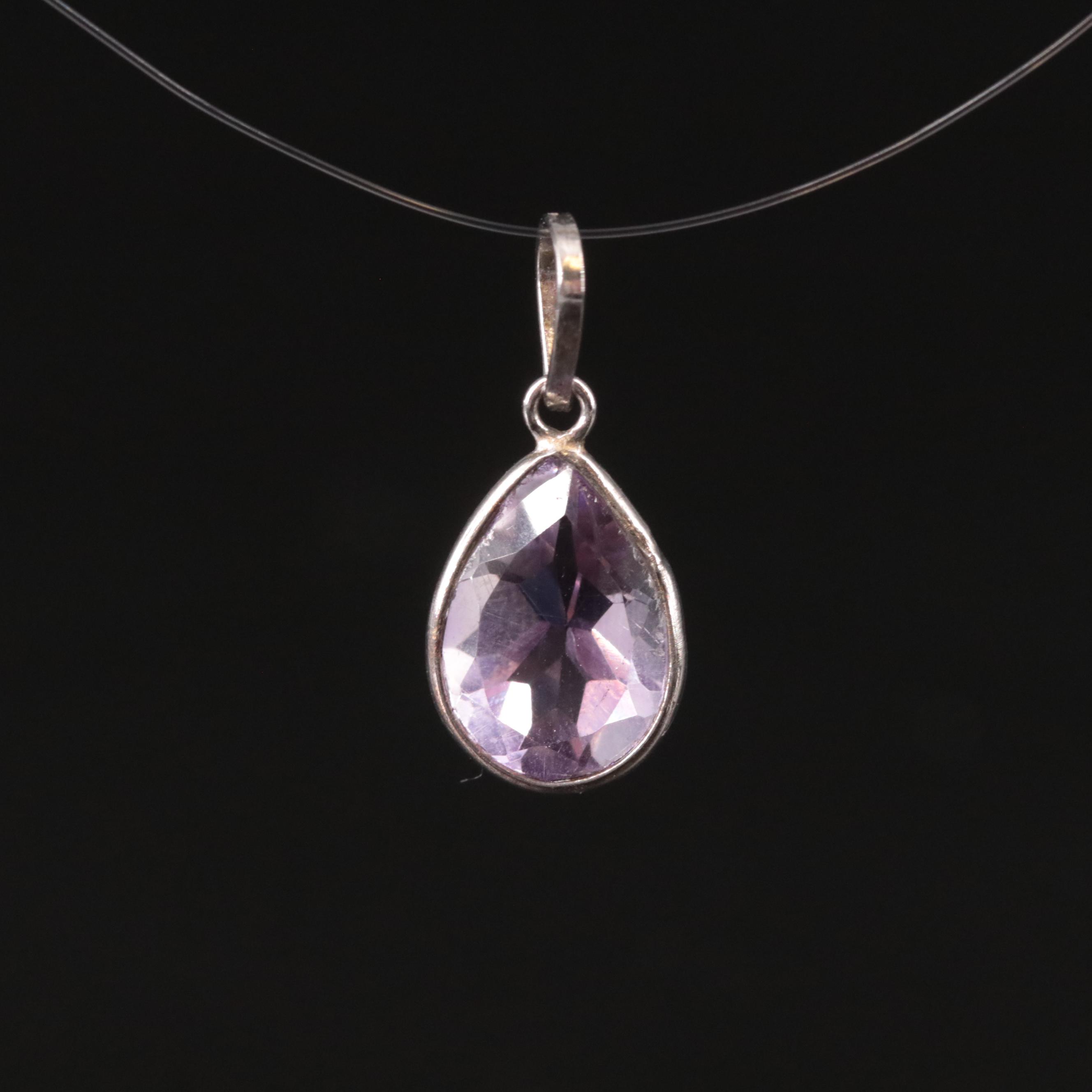 14K Amethyst Tear Drop Pendant
