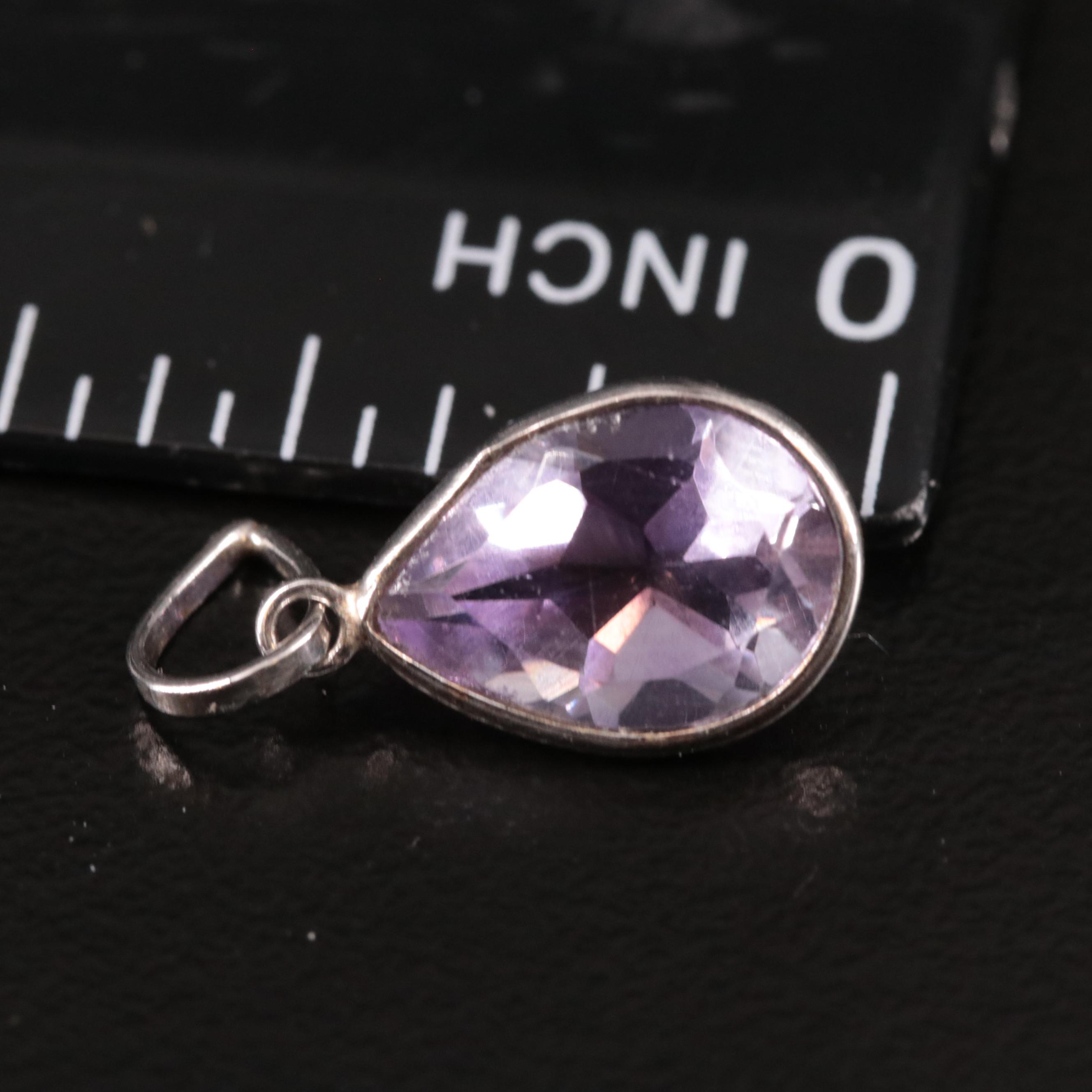 14K Amethyst Tear Drop Pendant
