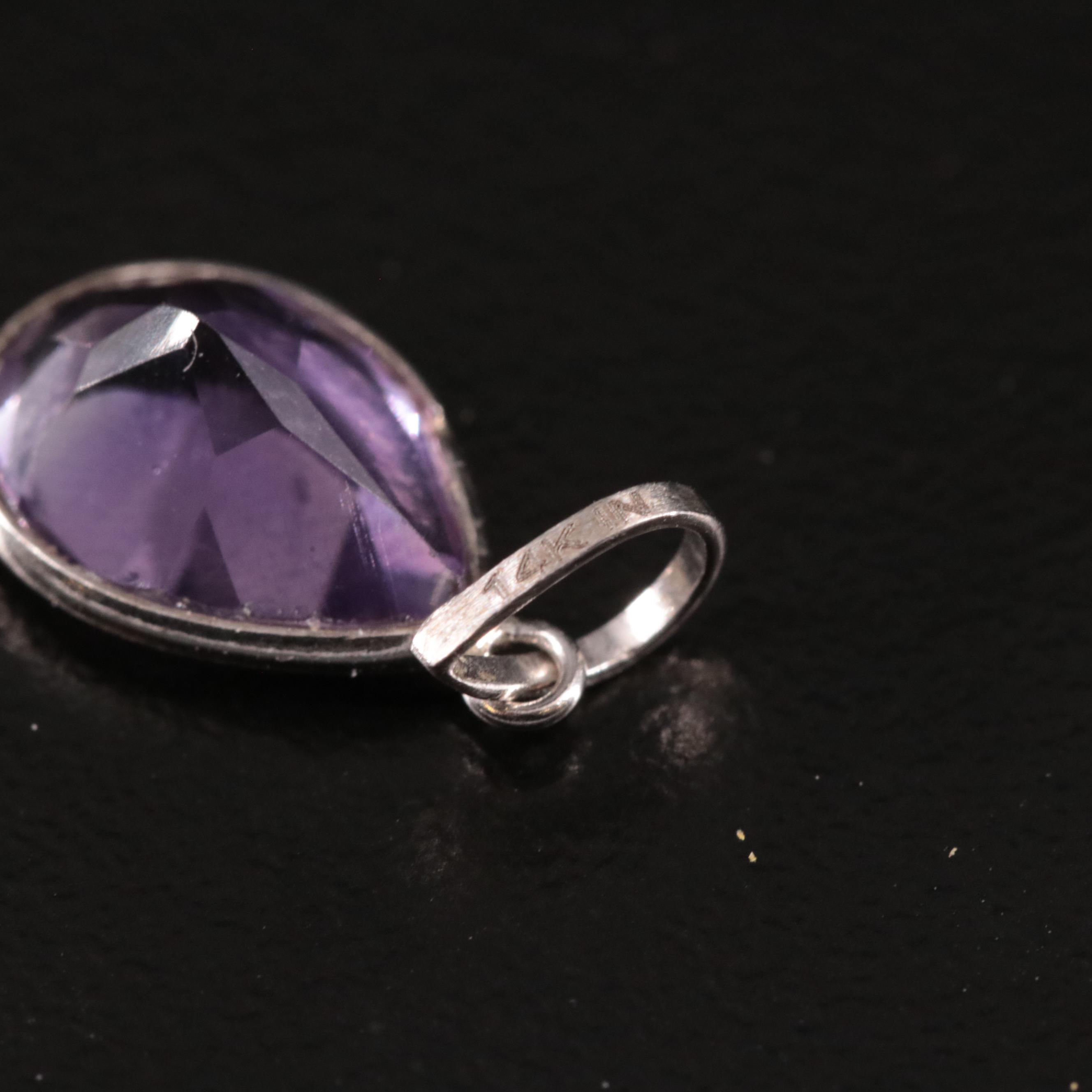 14K Amethyst Tear Drop Pendant