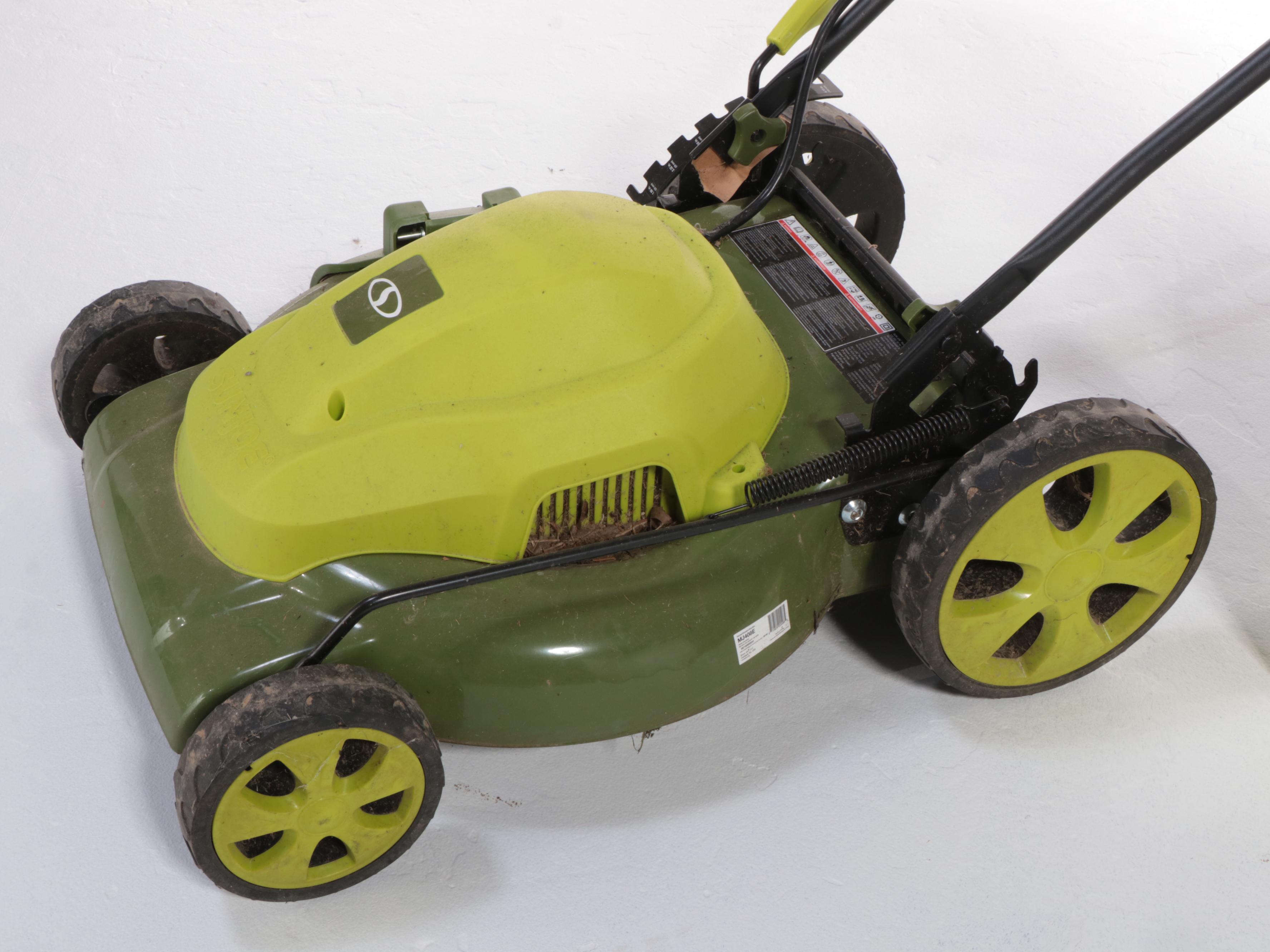 Sun Joe "MJ408E" Electric Lawn Mower Plus Ryobi "RYEDG12VNM" Edger Attachment