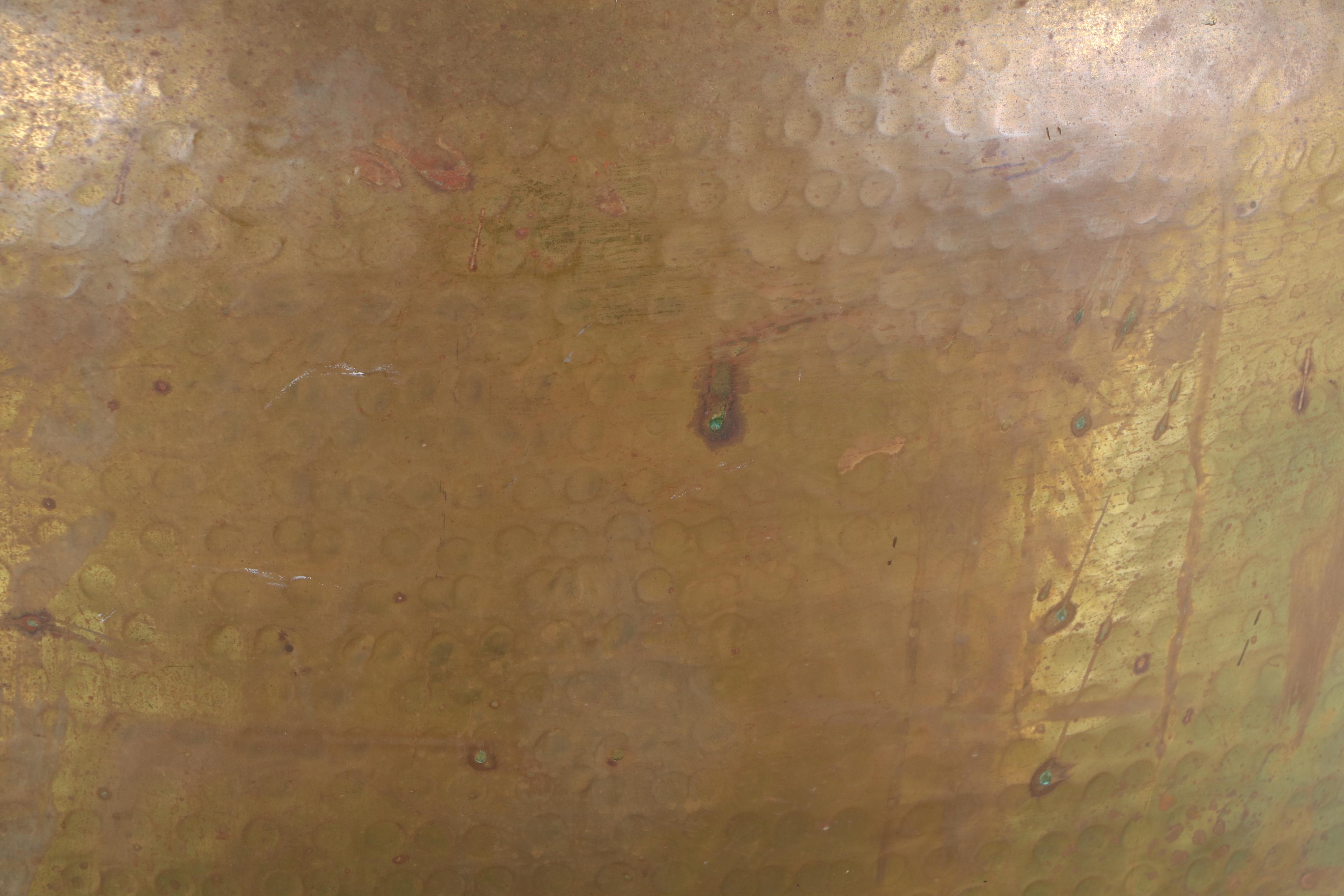 Hammered Brass Floor Planter