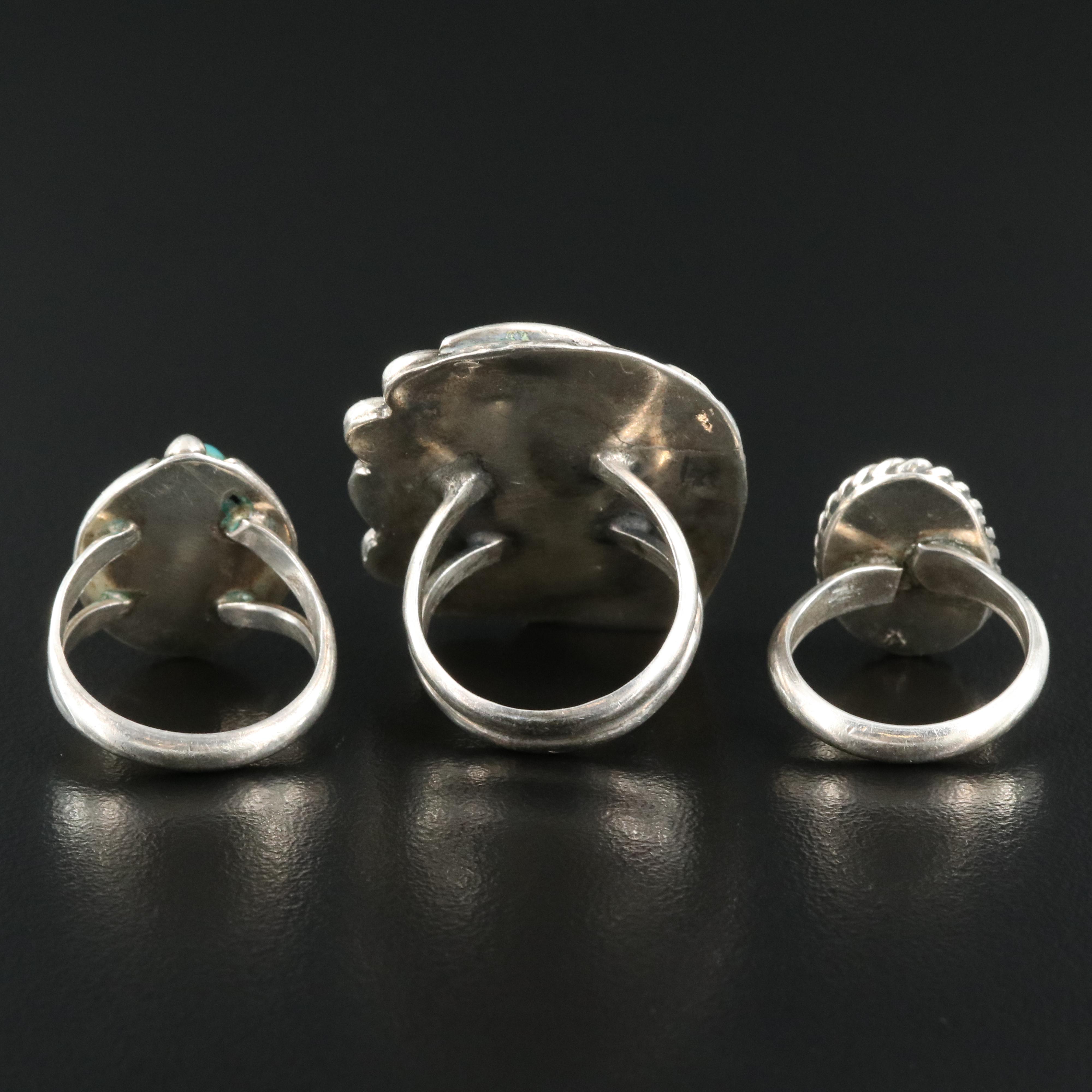 Western Style Sterling Turquoise Ring with Music Box