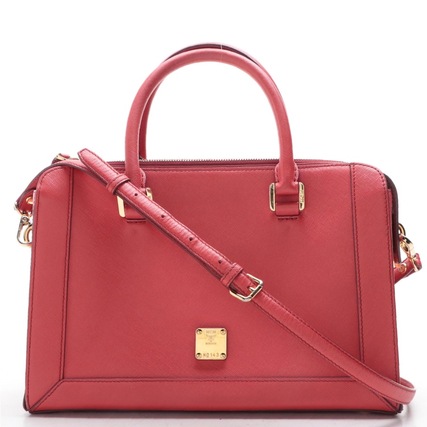 MCM Two-Way Satchel in Saffiano Leather