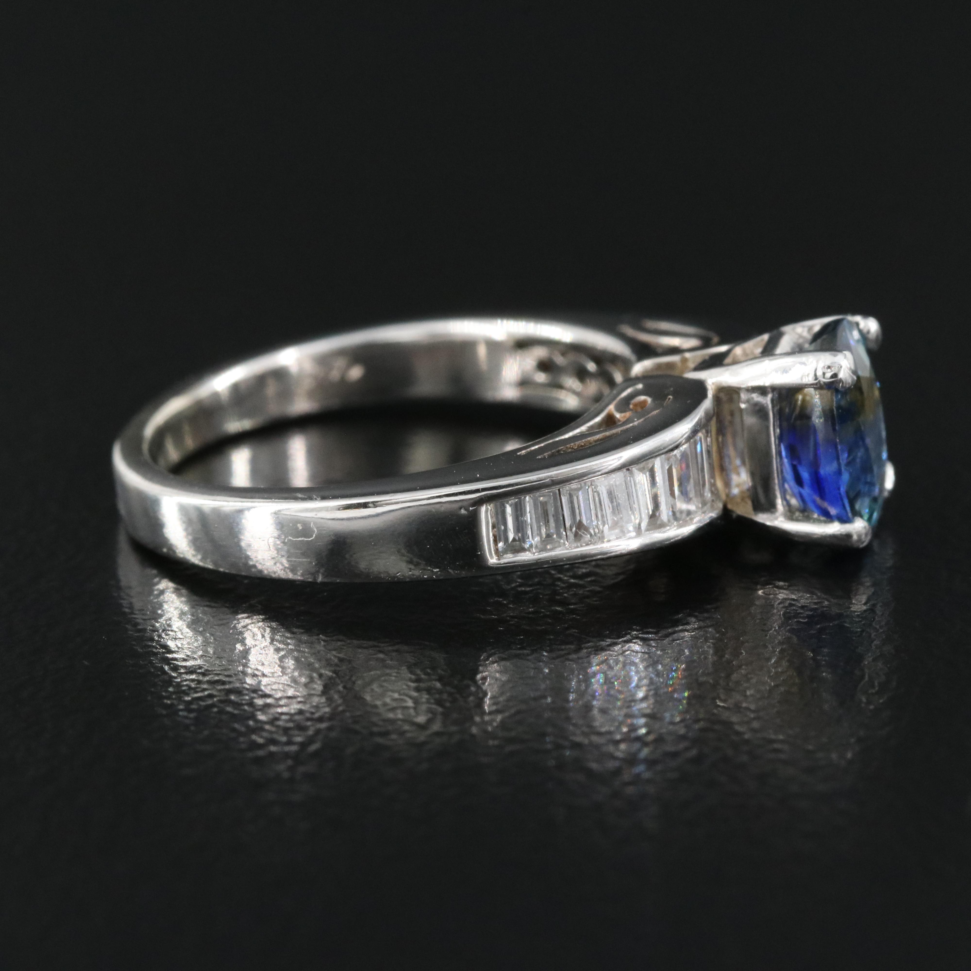 14K 1.28 CT Sapphire and Diamond Ring