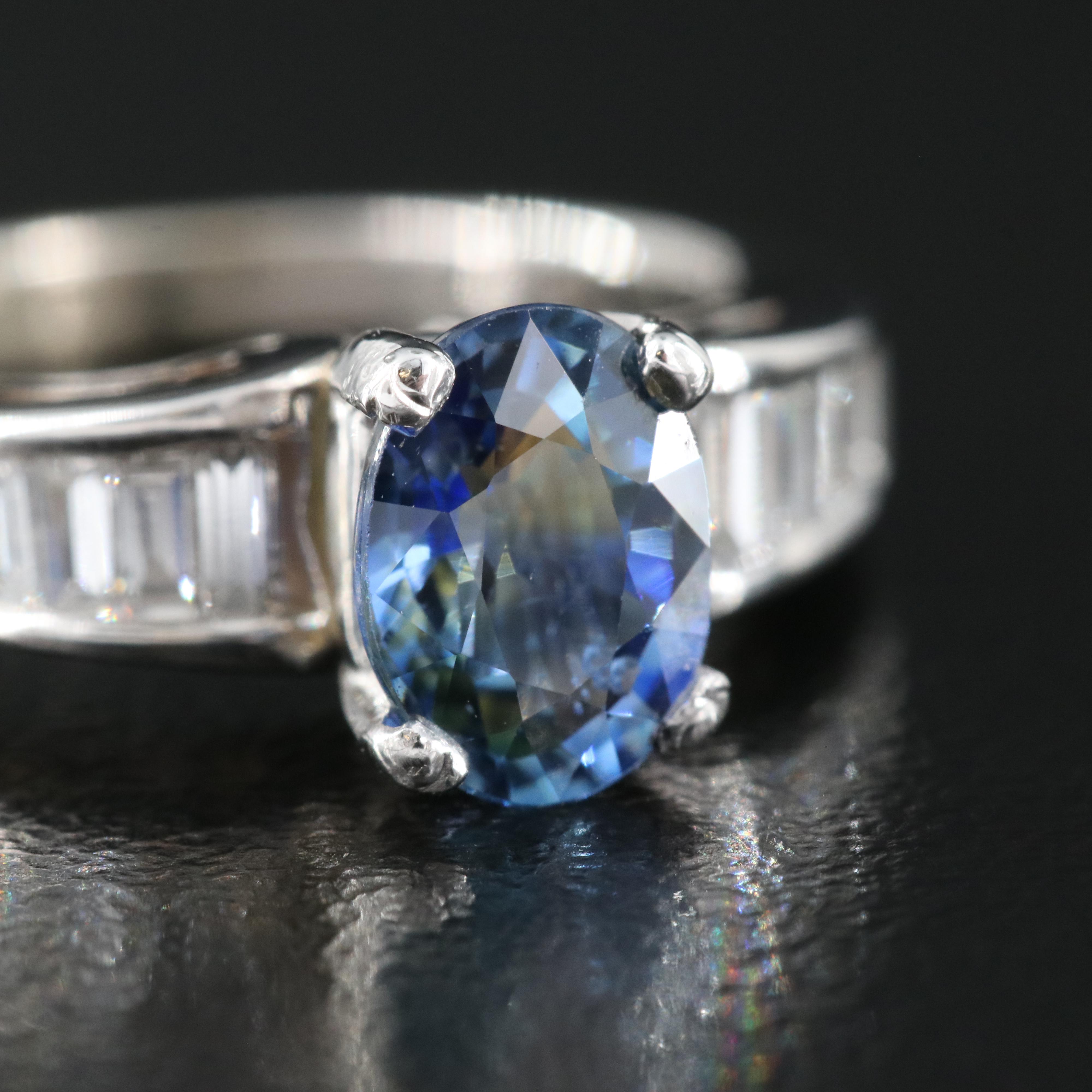 14K 1.28 CT Sapphire and Diamond Ring
