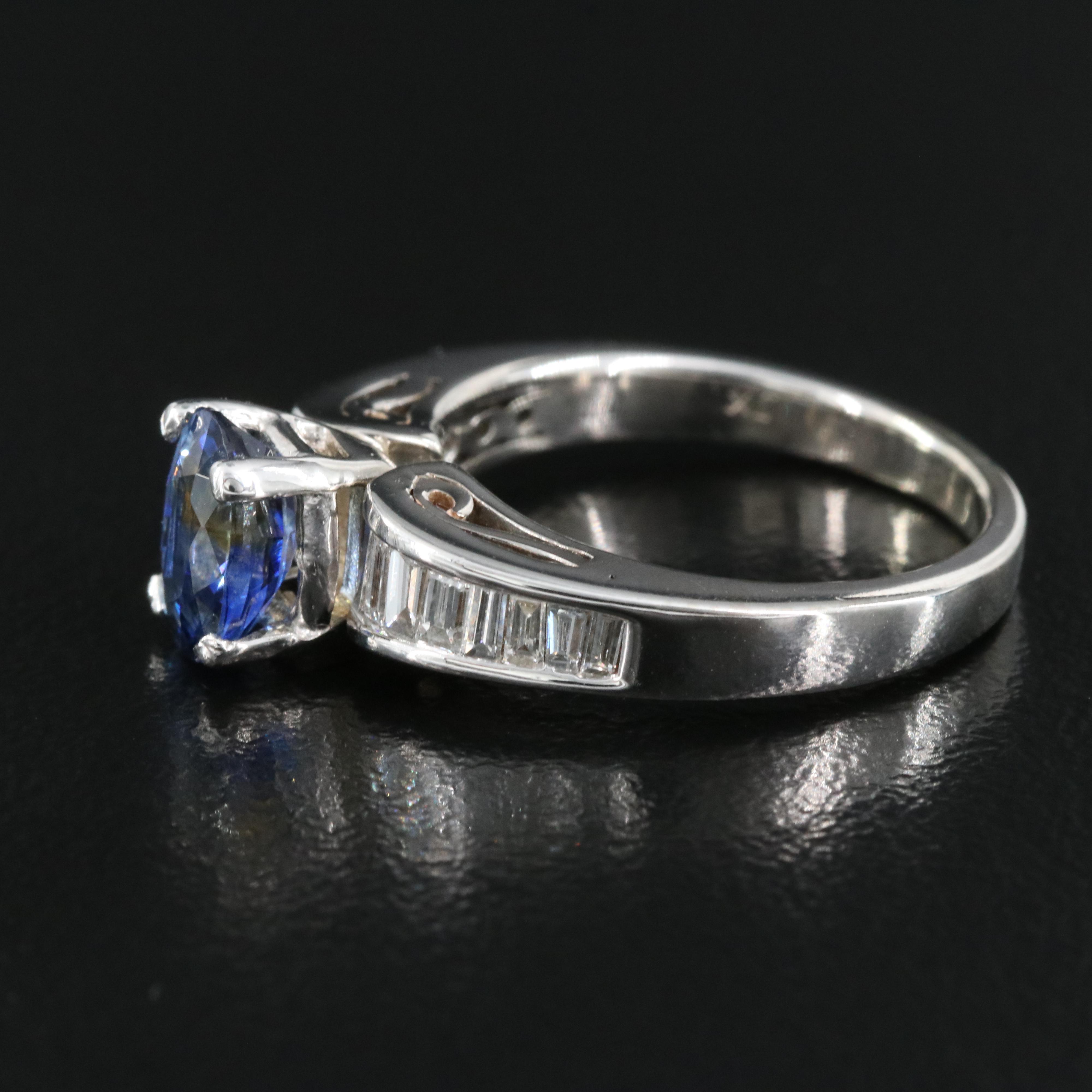 14K 1.28 CT Sapphire and Diamond Ring