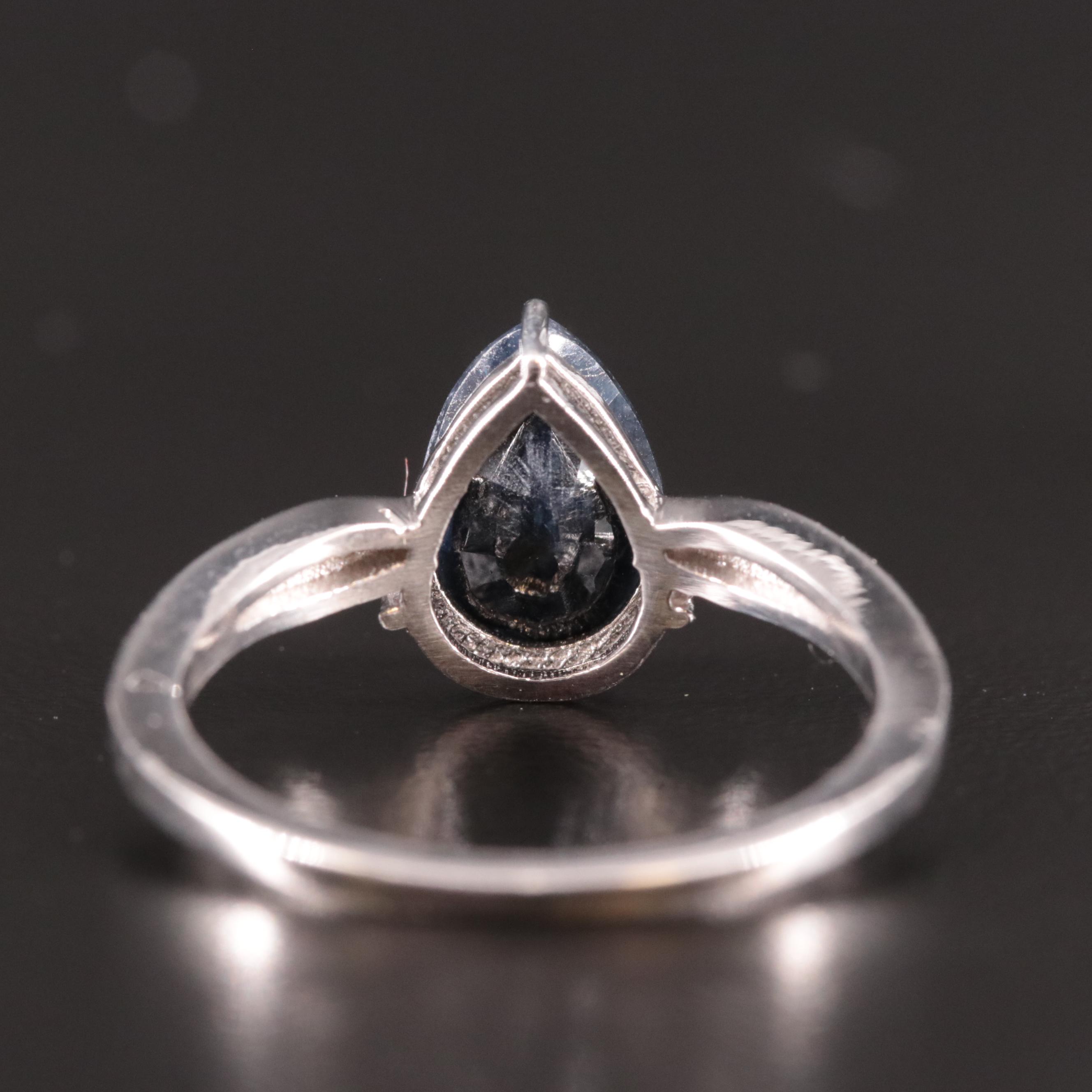 Sterling Sapphire and Diamond Ring