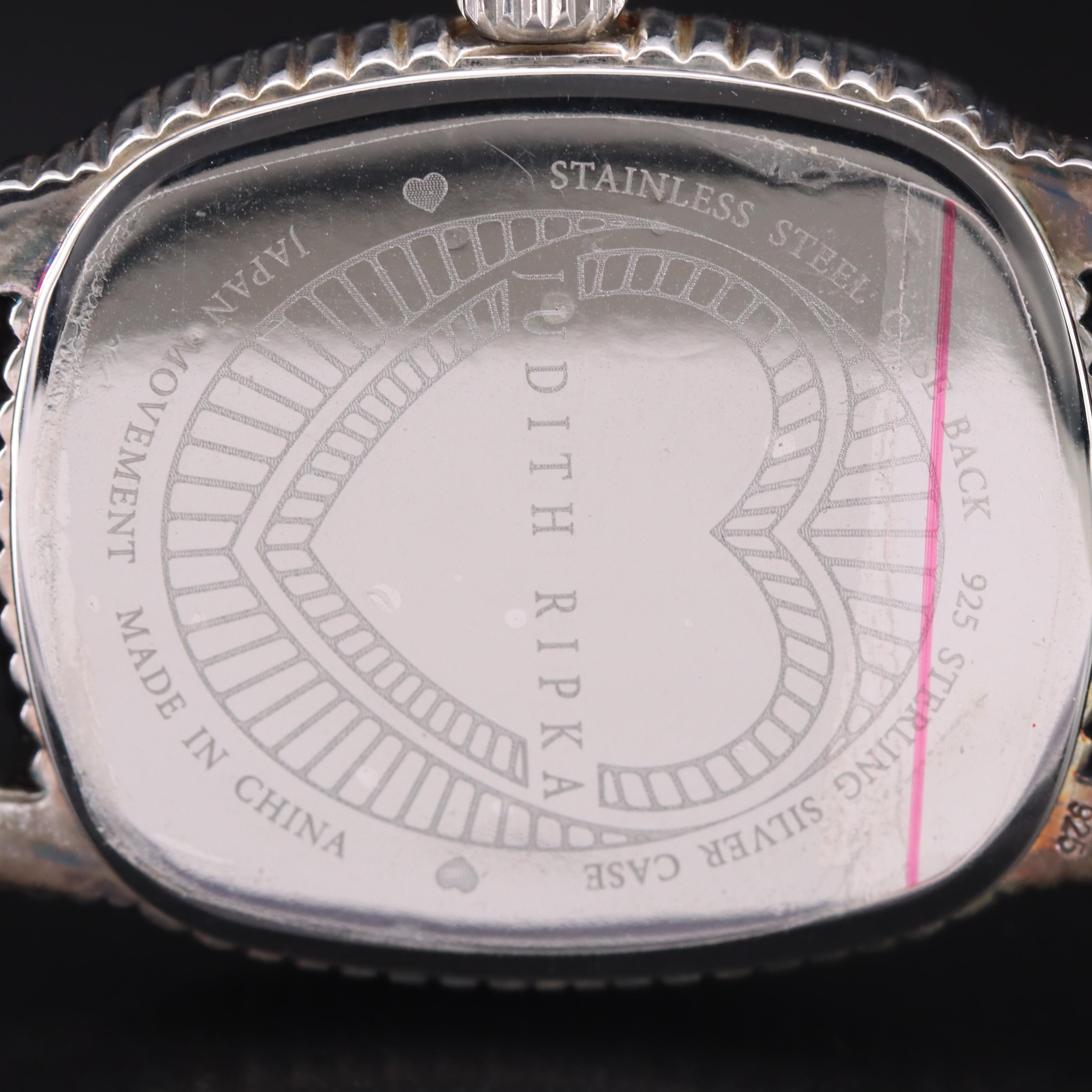 Judith Ripka Mother-of-Pearl Hearts Dial Sterling and Stainless Steel Watch