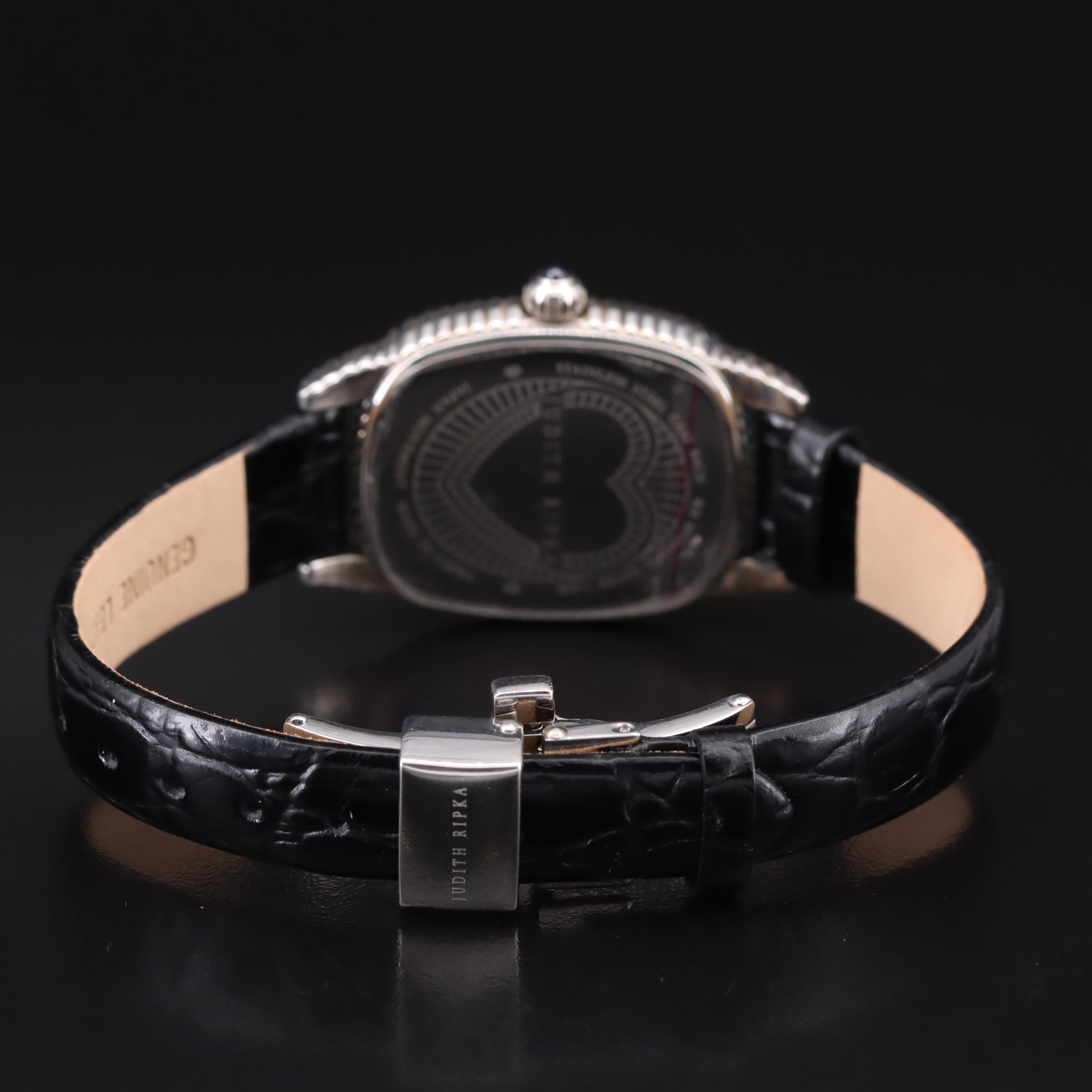 Judith Ripka Mother-of-Pearl Hearts Dial Sterling and Stainless Steel Watch