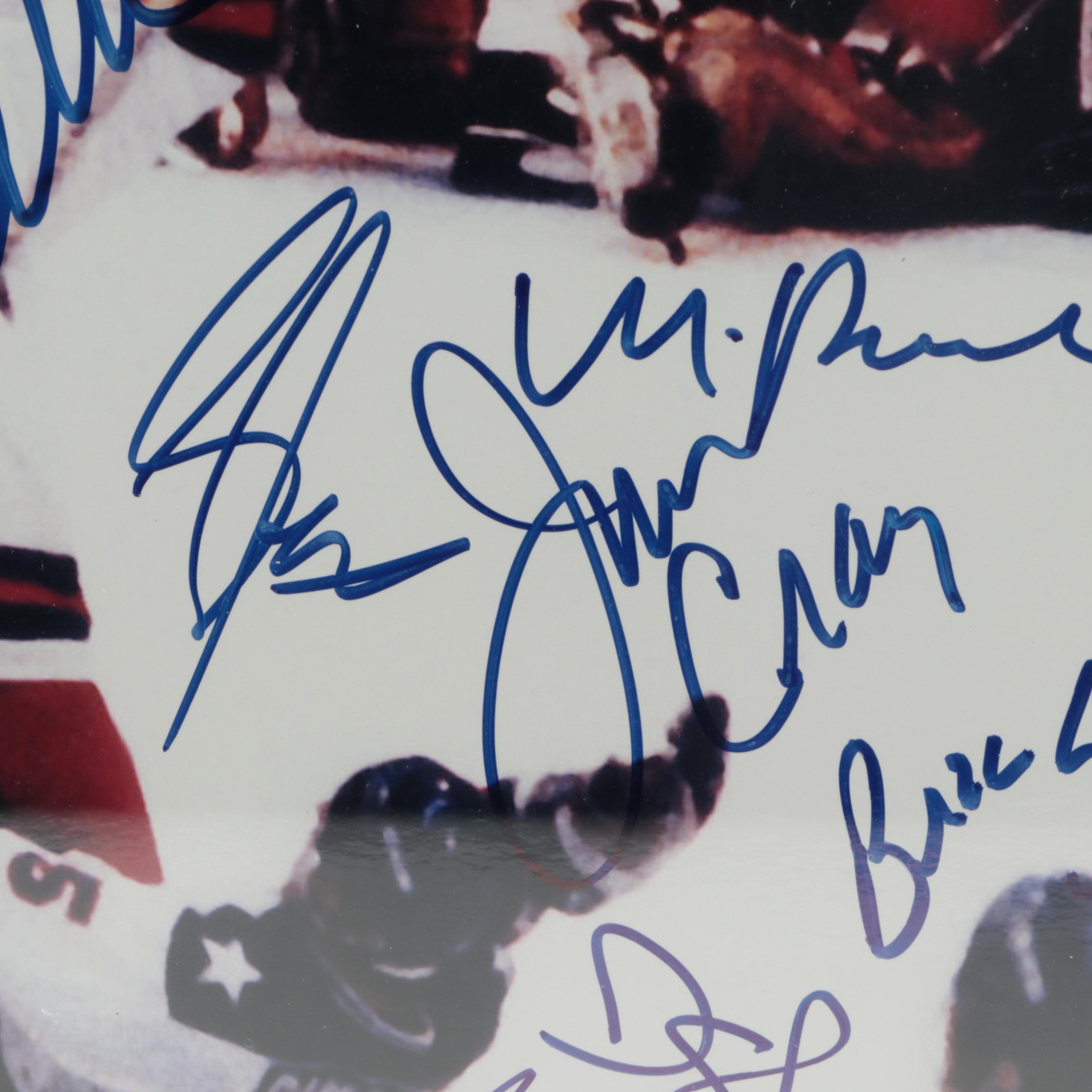 Eruzione, Brooks and More Signed 1980 Team USA Champs Hockey Giclée in Mat Frame