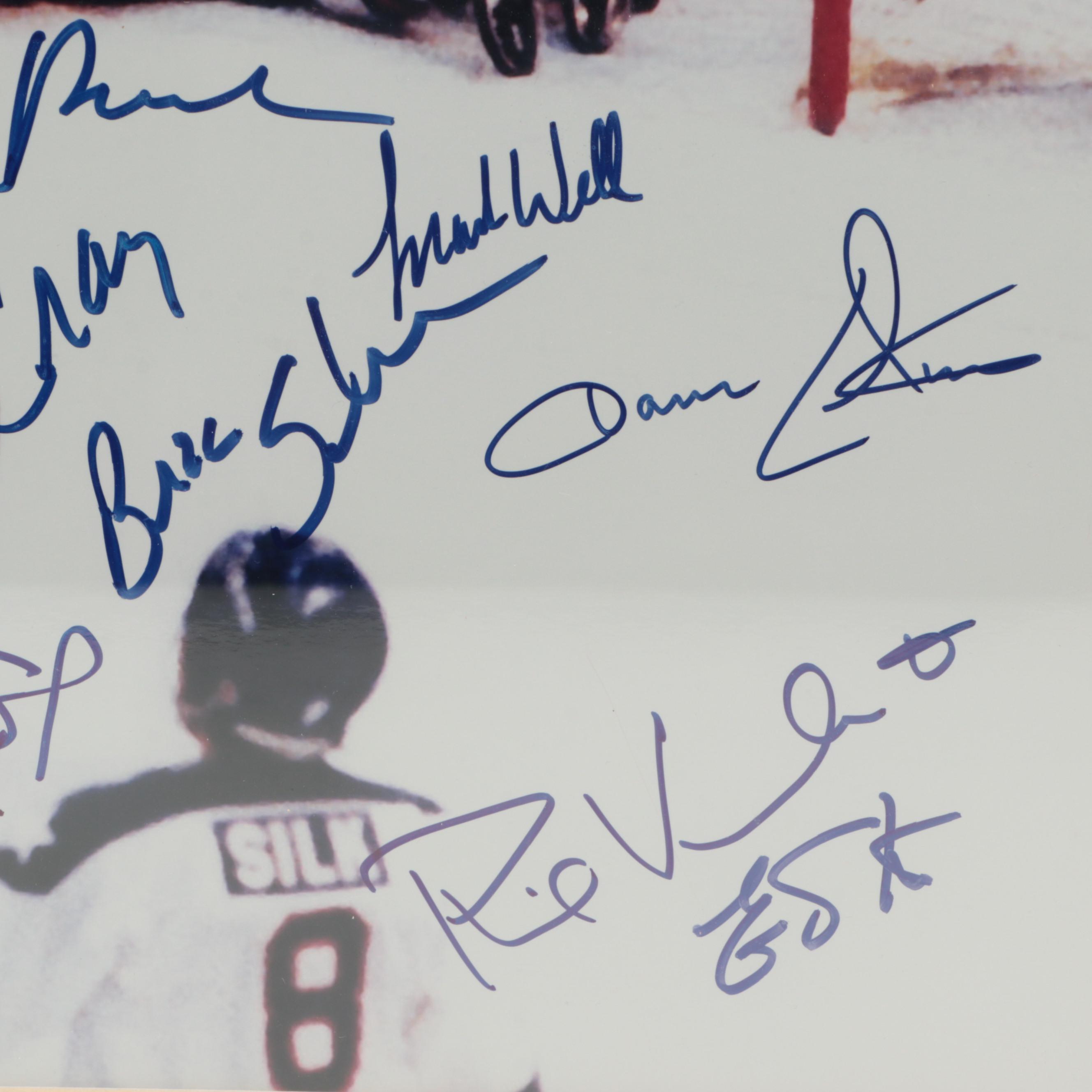 Eruzione, Brooks and More Signed 1980 Team USA Champs Hockey Giclée in Mat Frame