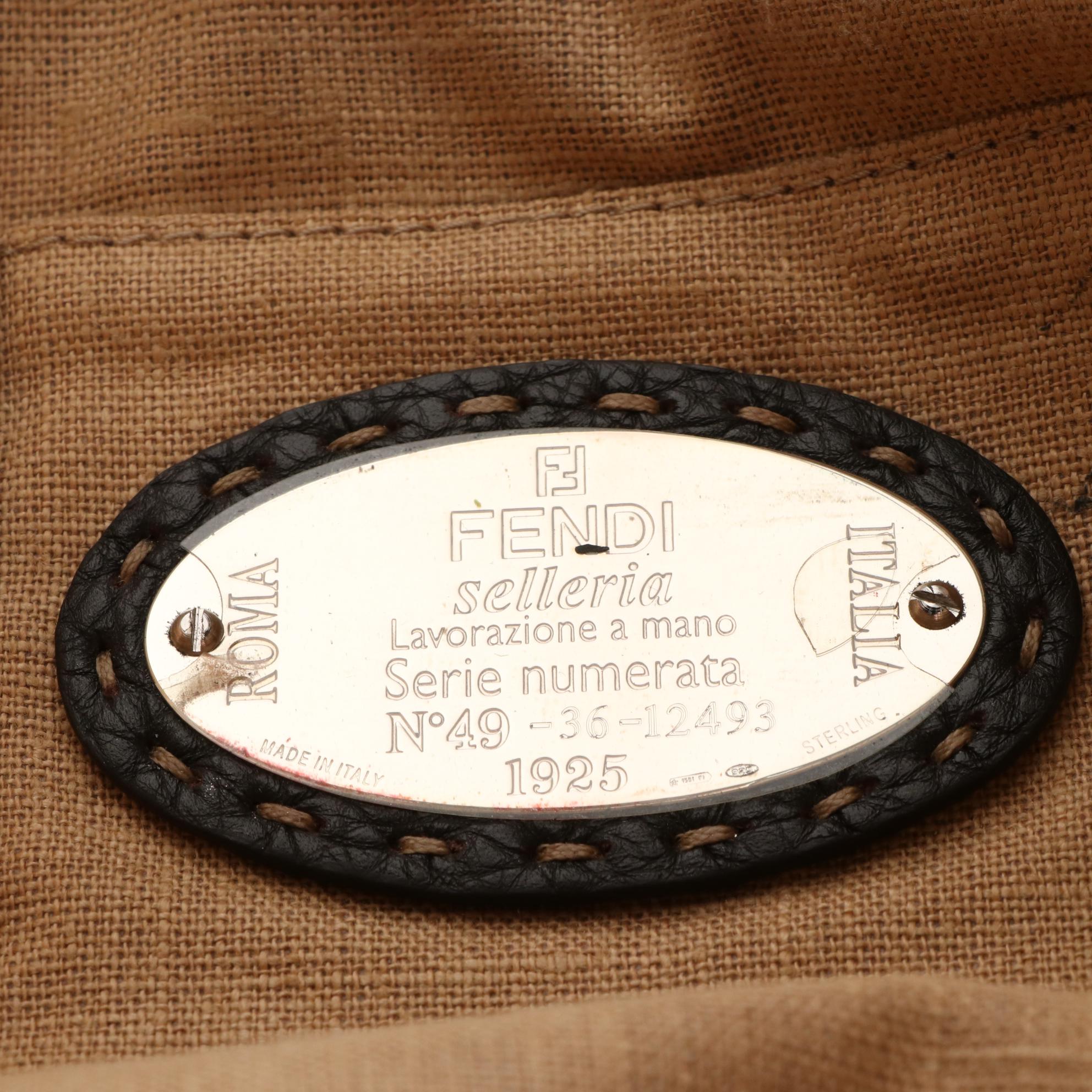 Fendi Selleria Grained Leather Messenger Flap Bag