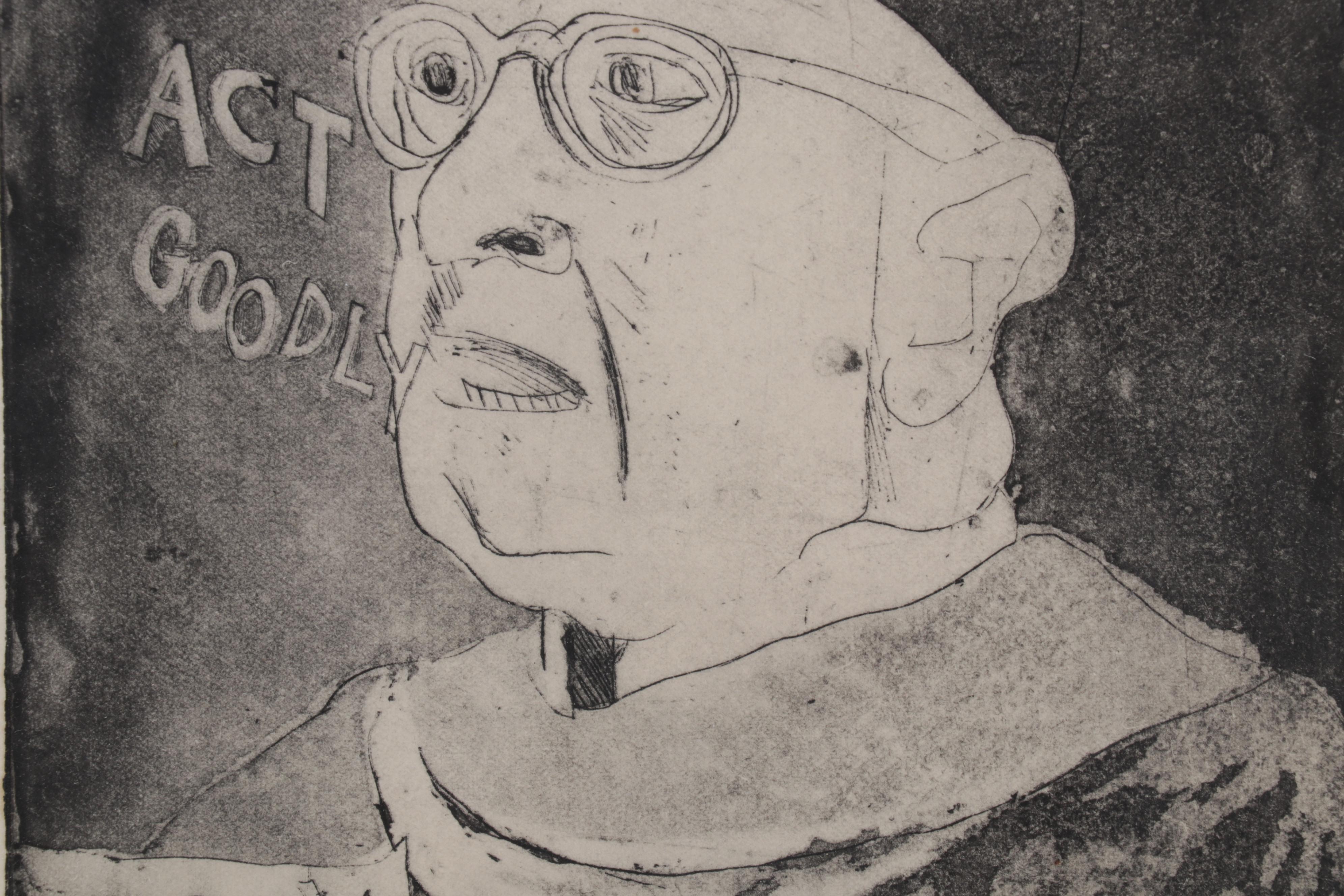 Sidney Chafetz Etching With Aquatint "Orator Aptus," 1963