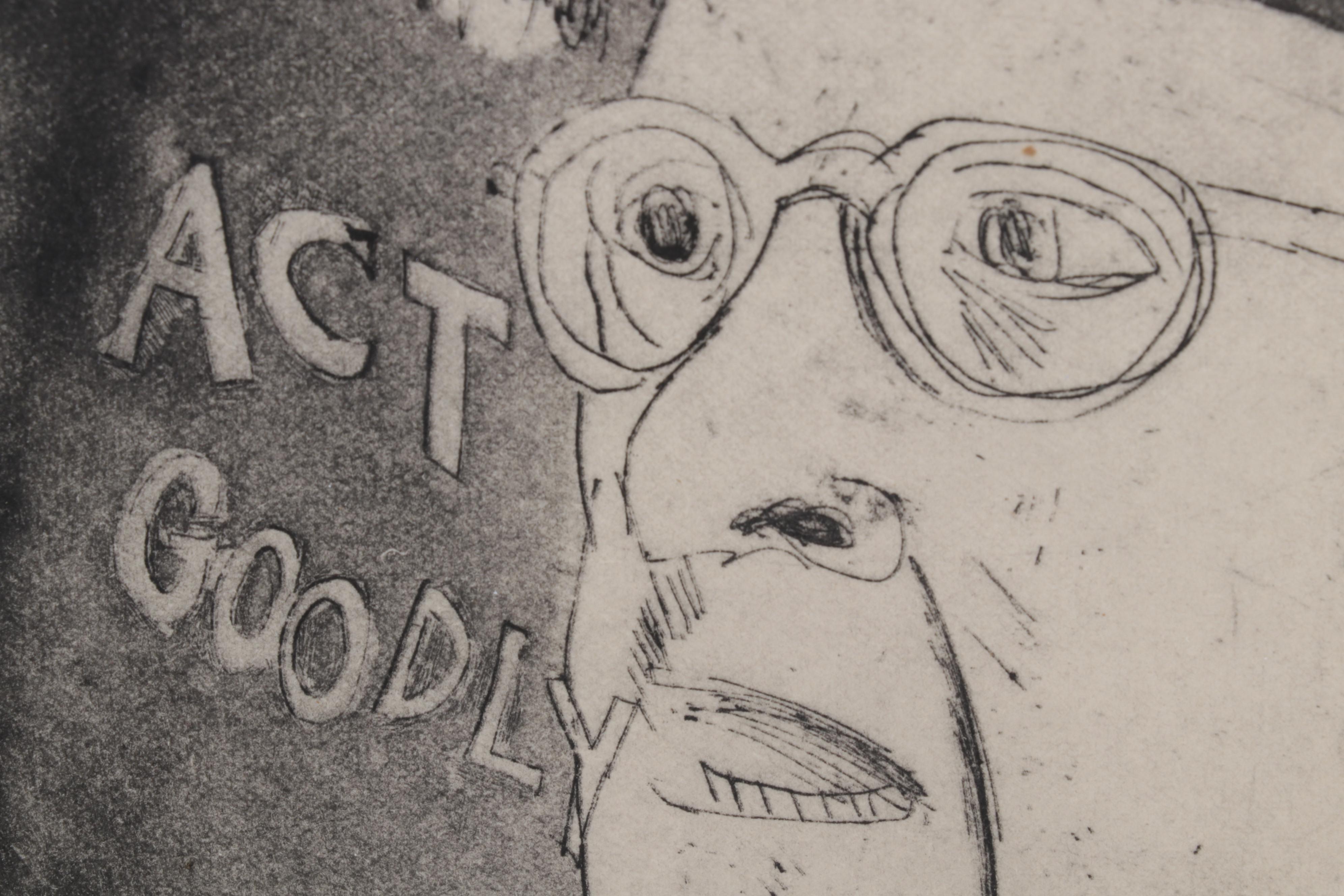 Sidney Chafetz Etching With Aquatint "Orator Aptus," 1963