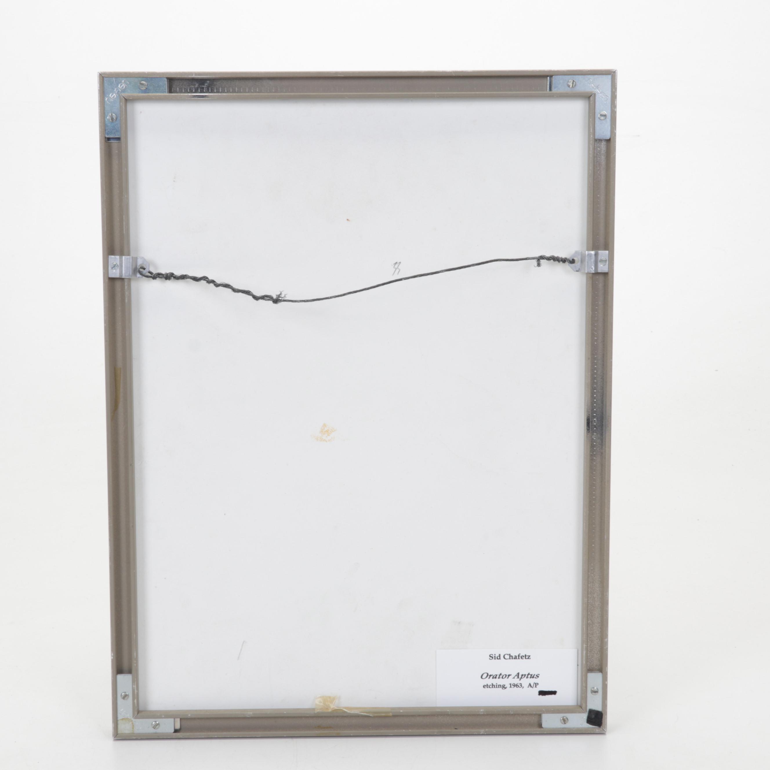 Sidney Chafetz Etching With Aquatint "Orator Aptus," 1963