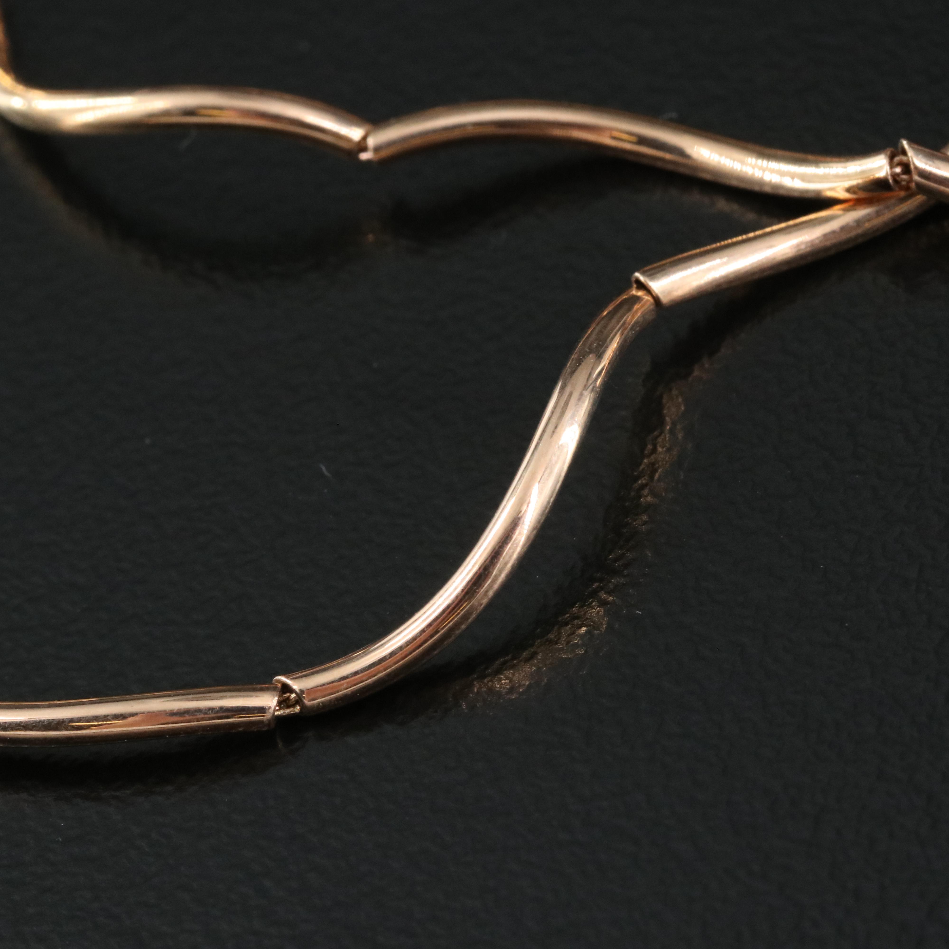 Italian 18K Rose Gold Scalloped Necklace