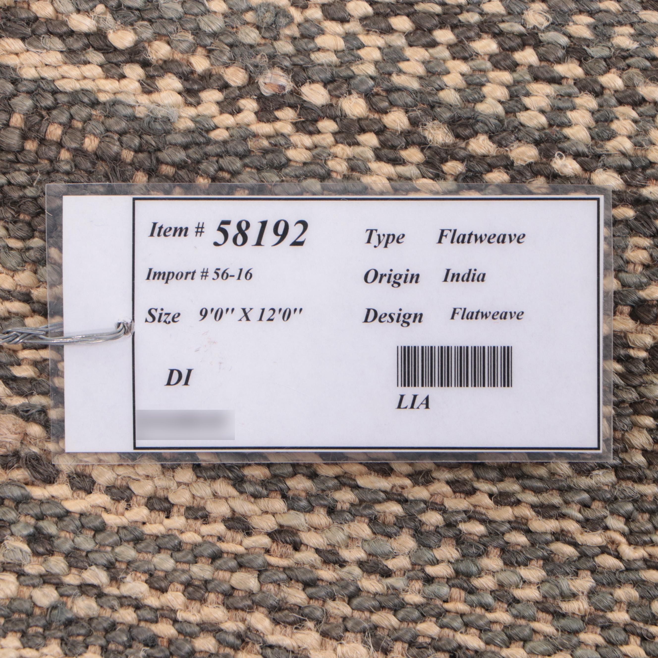 9'4 x 12'2 Hand-Woven Indian Area Rug