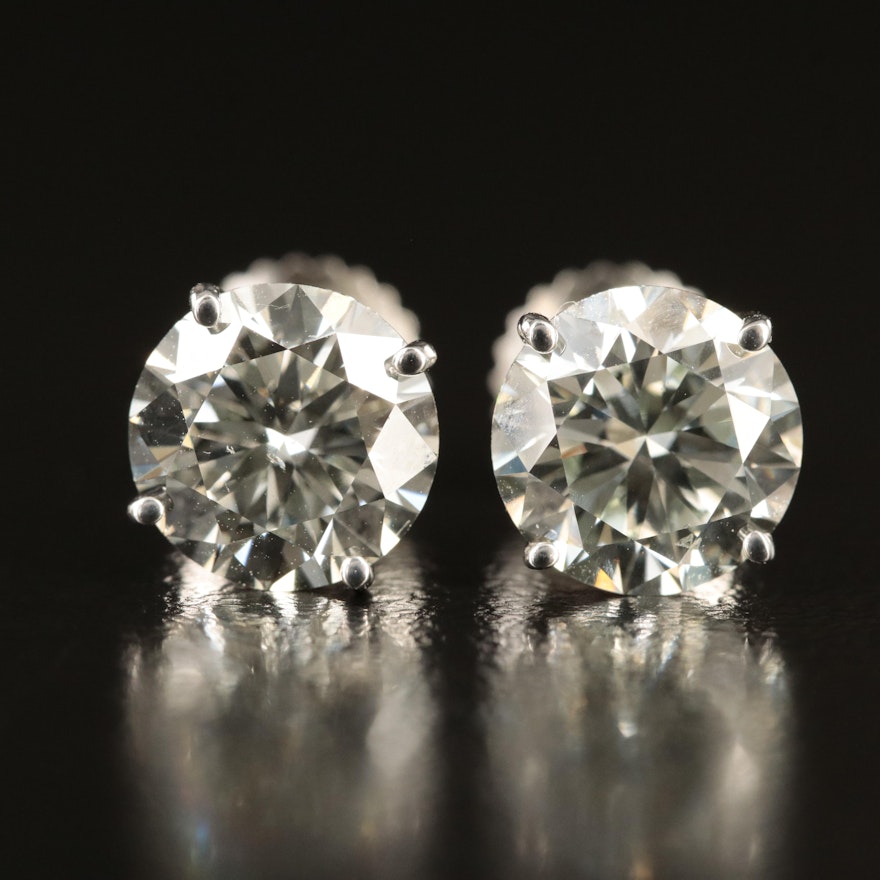 Platinum 3.26 CTW Lab Grown Diamond Stud Earrings