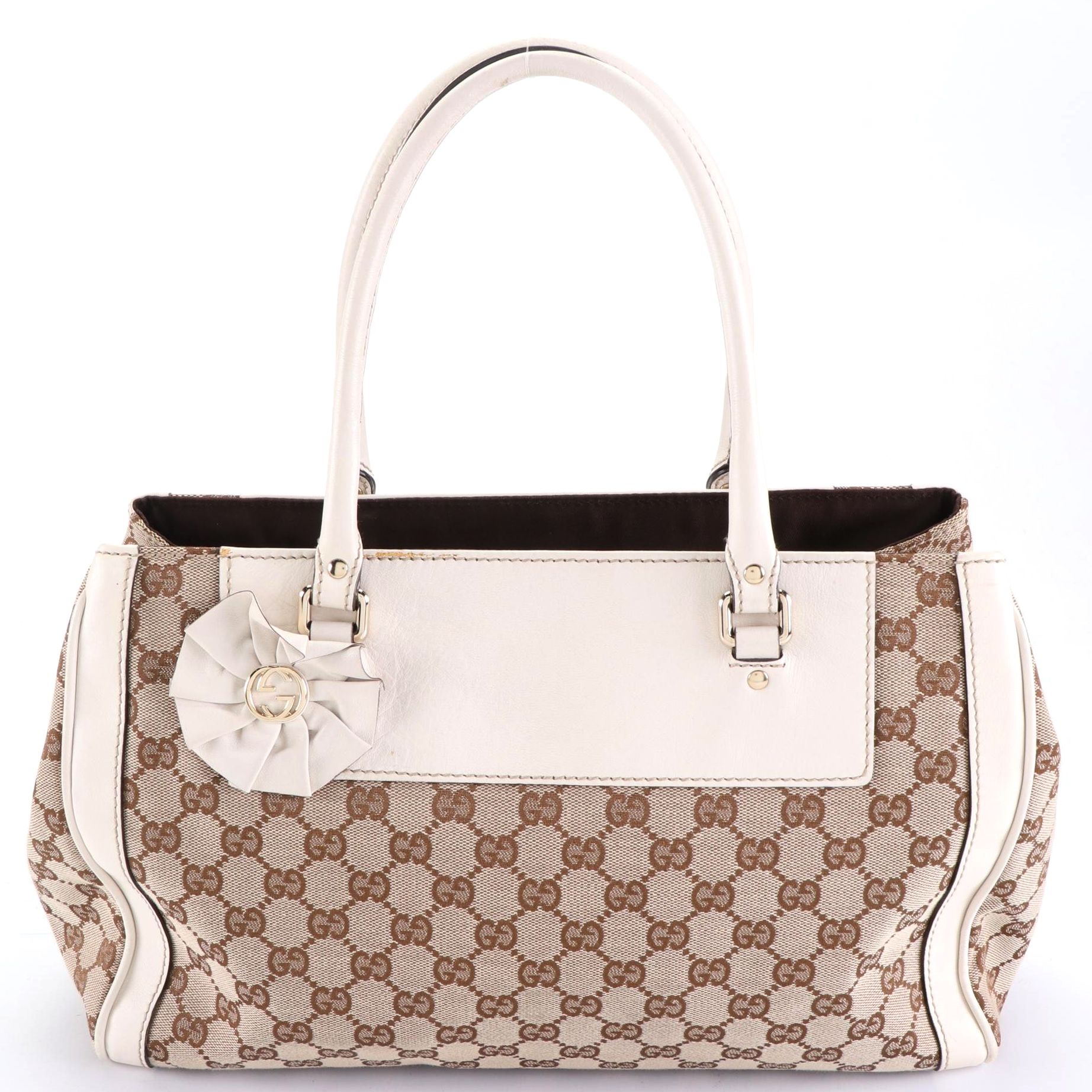 Gucci Trophy GG Canvas and Leather Tote