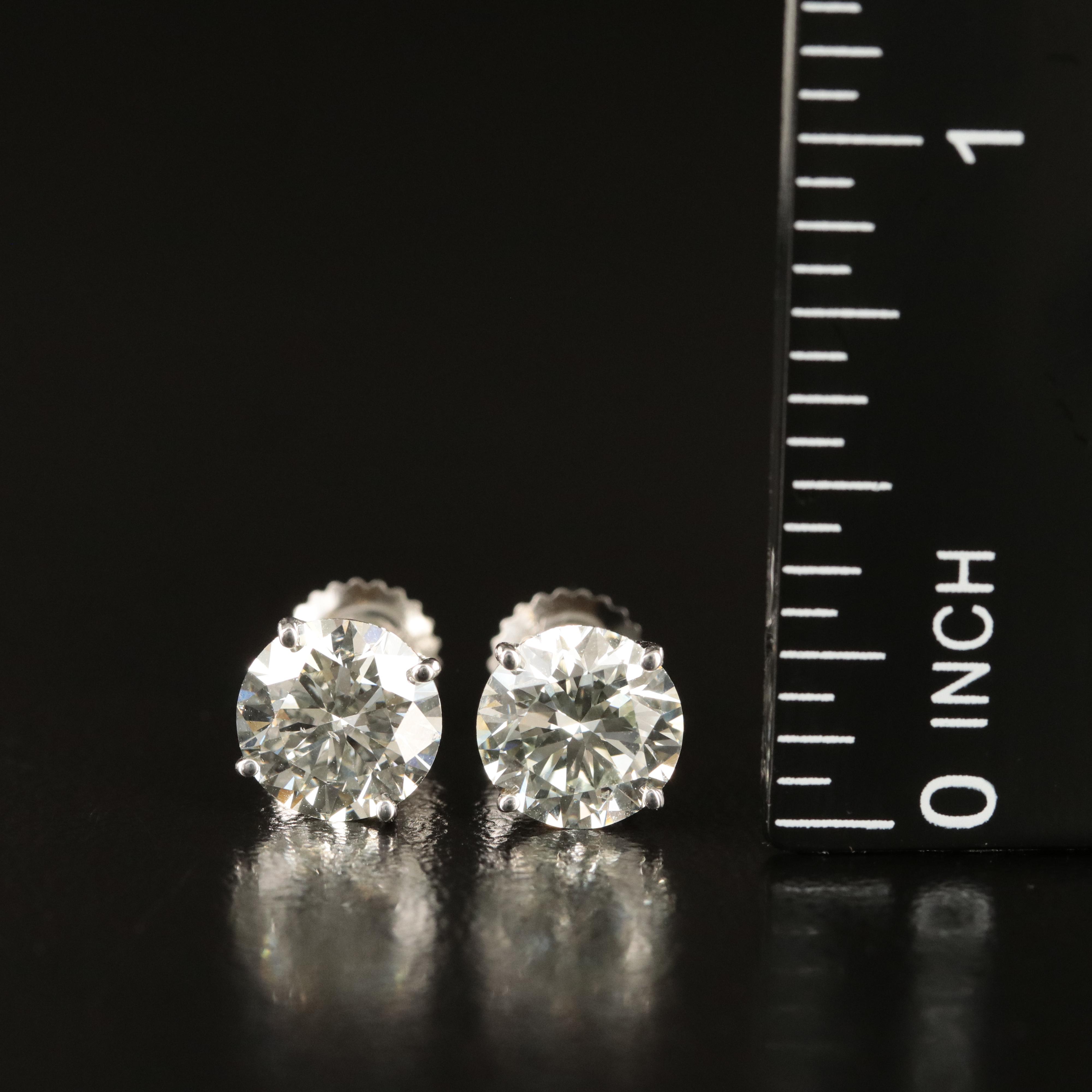 Platinum 3.26 CTW Lab Grown Diamond Stud Earrings