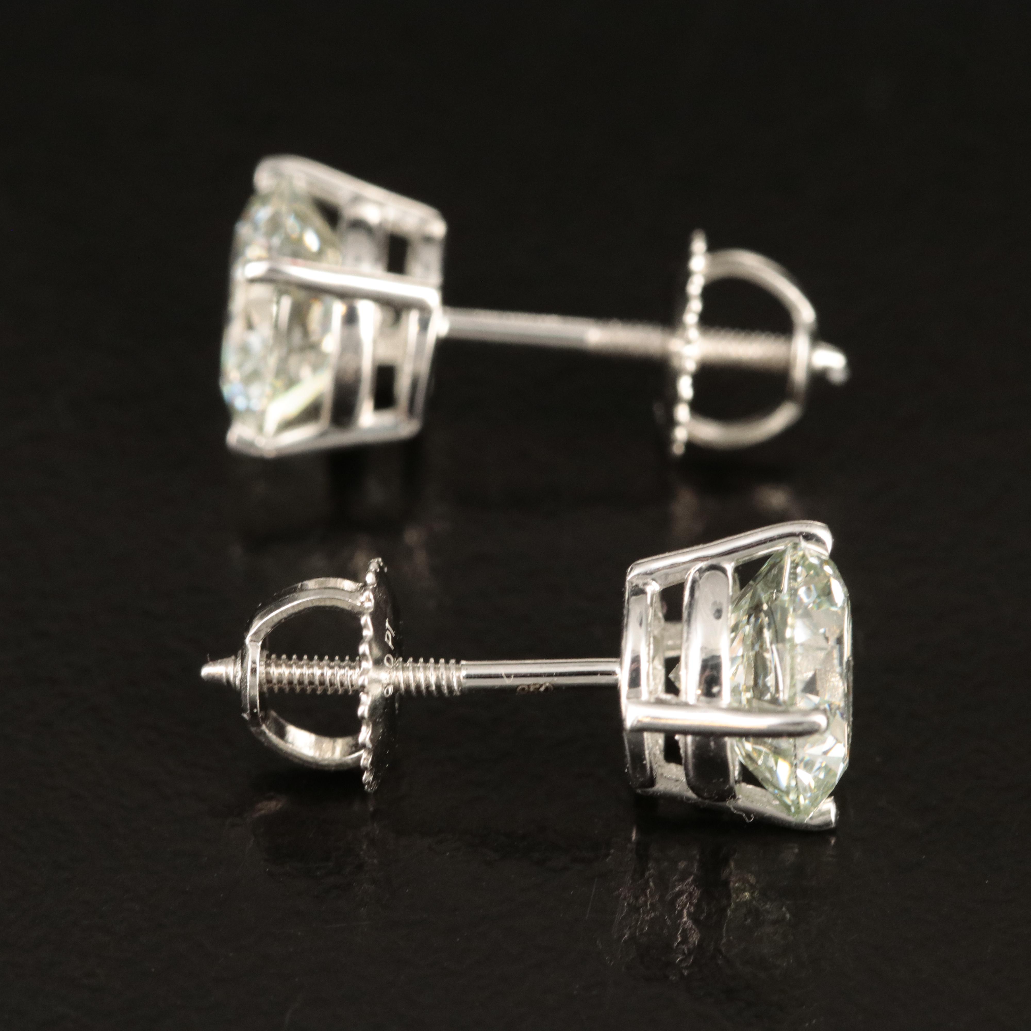Platinum 3.26 CTW Lab Grown Diamond Stud Earrings