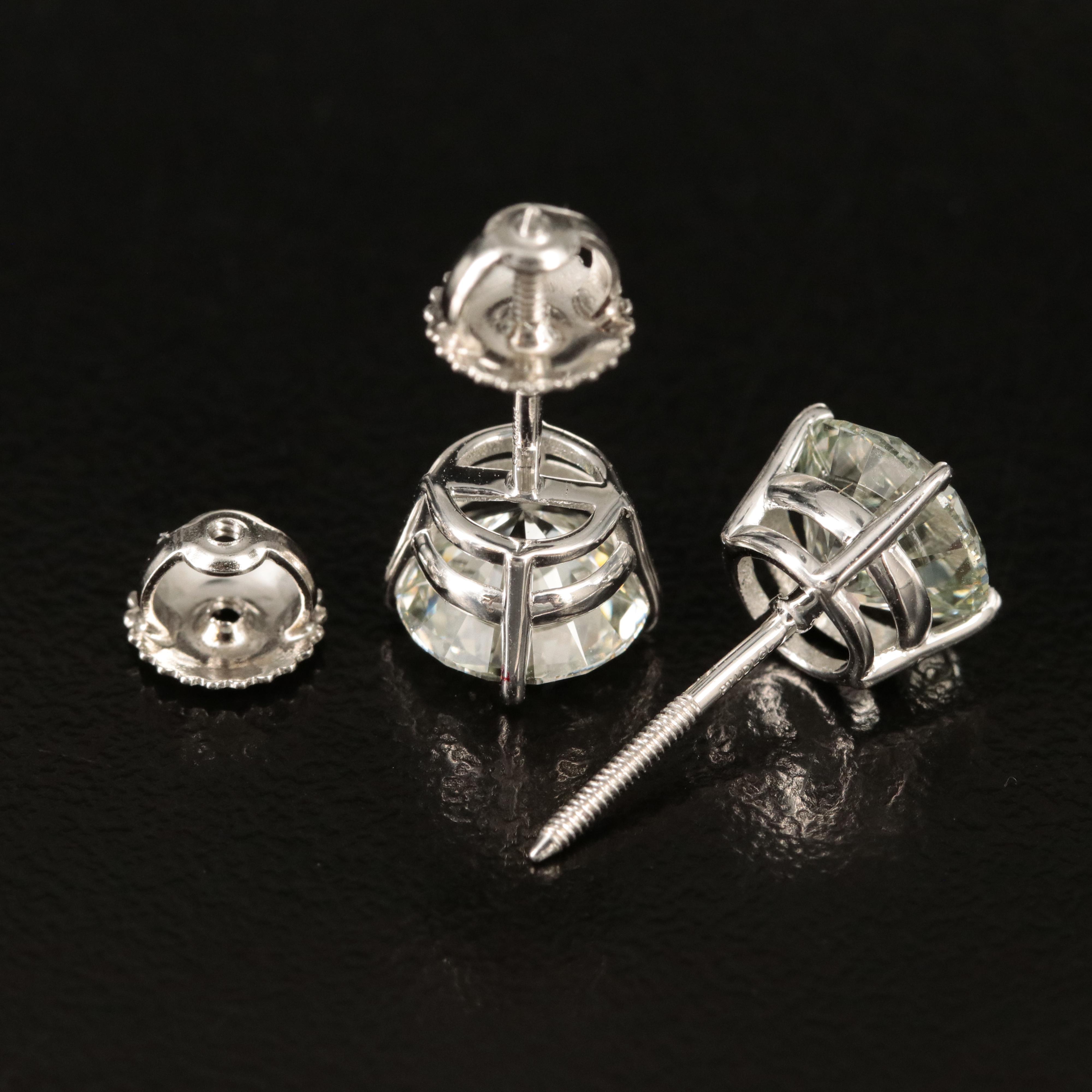 Platinum 3.26 CTW Lab Grown Diamond Stud Earrings