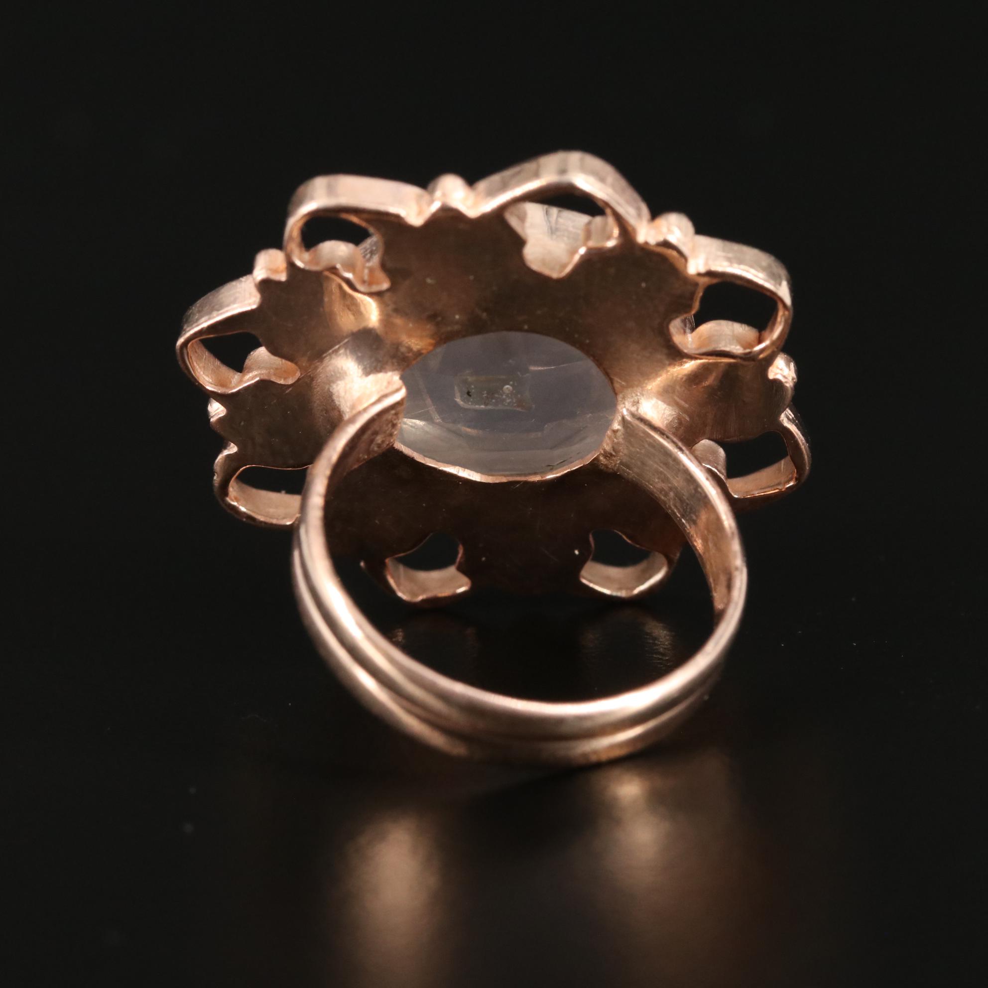 Rose Quartz Floral Ring