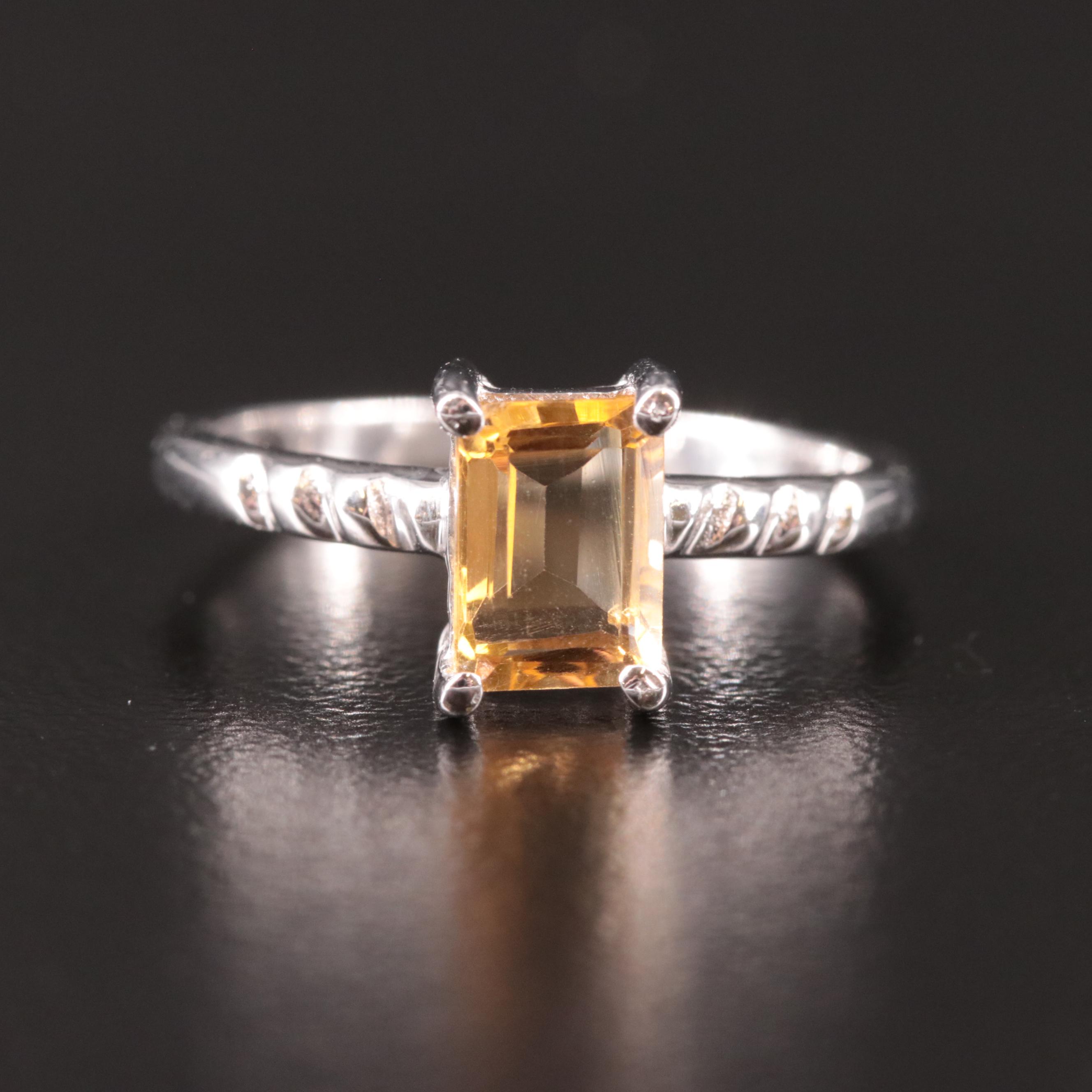 Sterling Citrine Ring