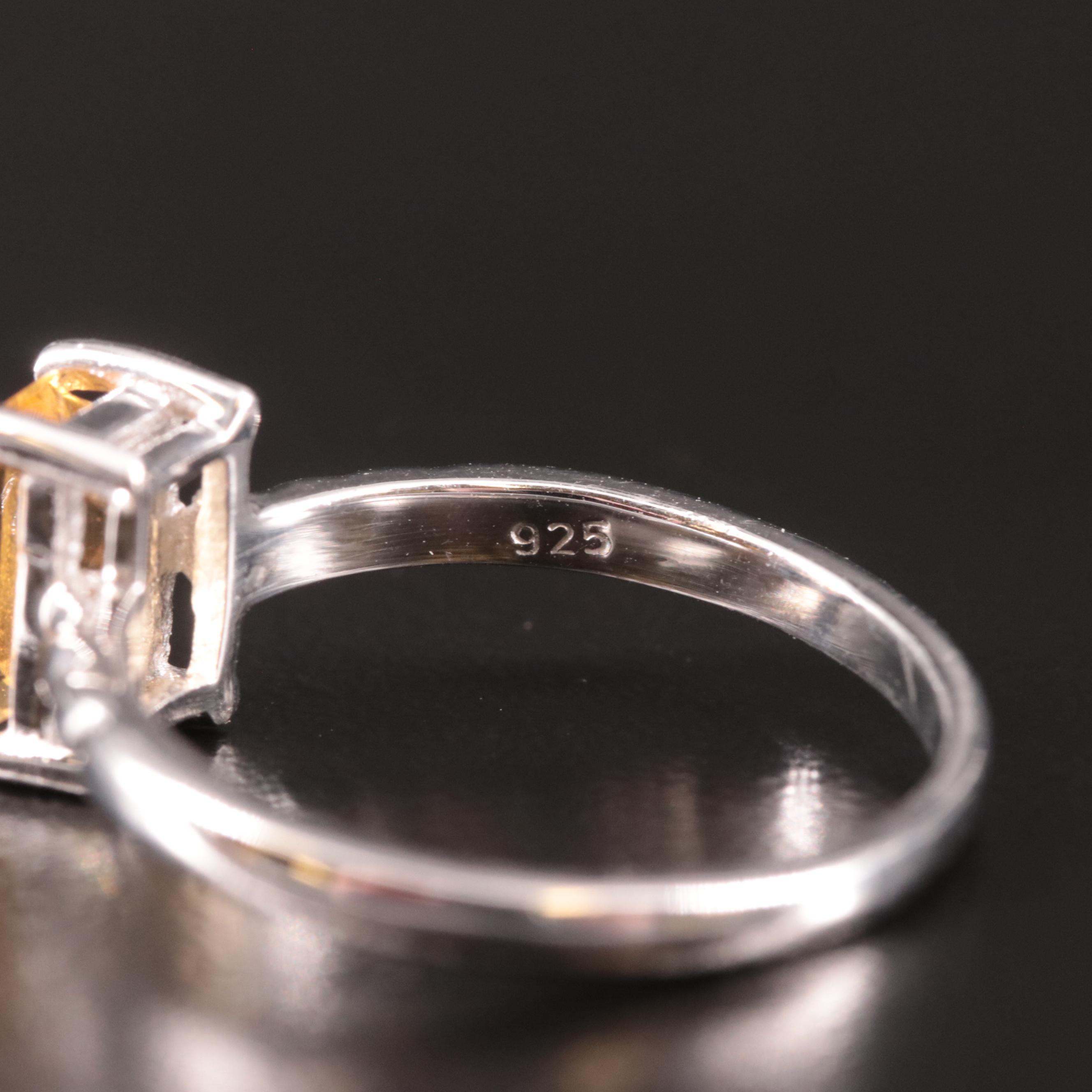 Sterling Citrine Ring