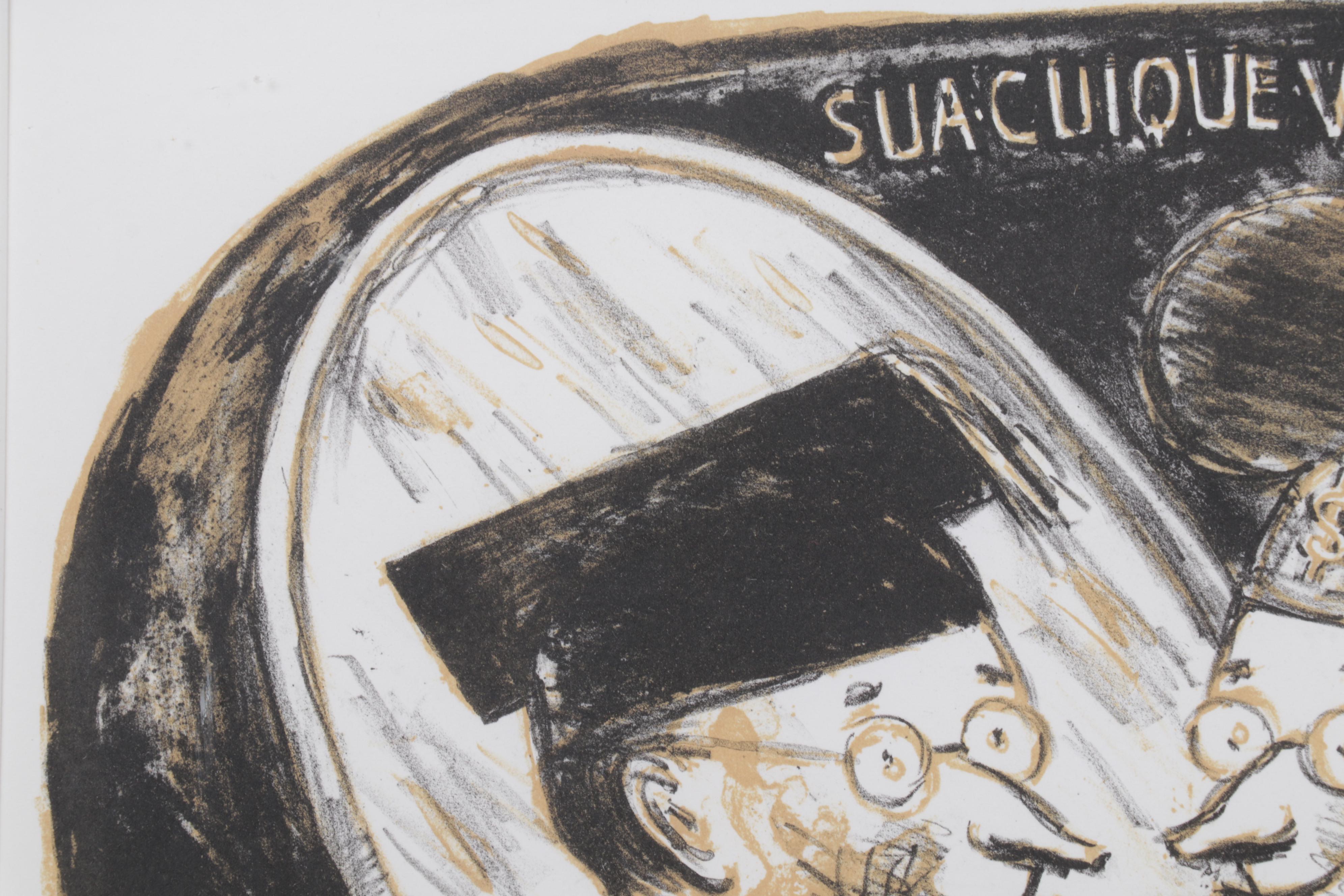 Sidney Chafetz Color Lithograph "Mirror Image," 1996