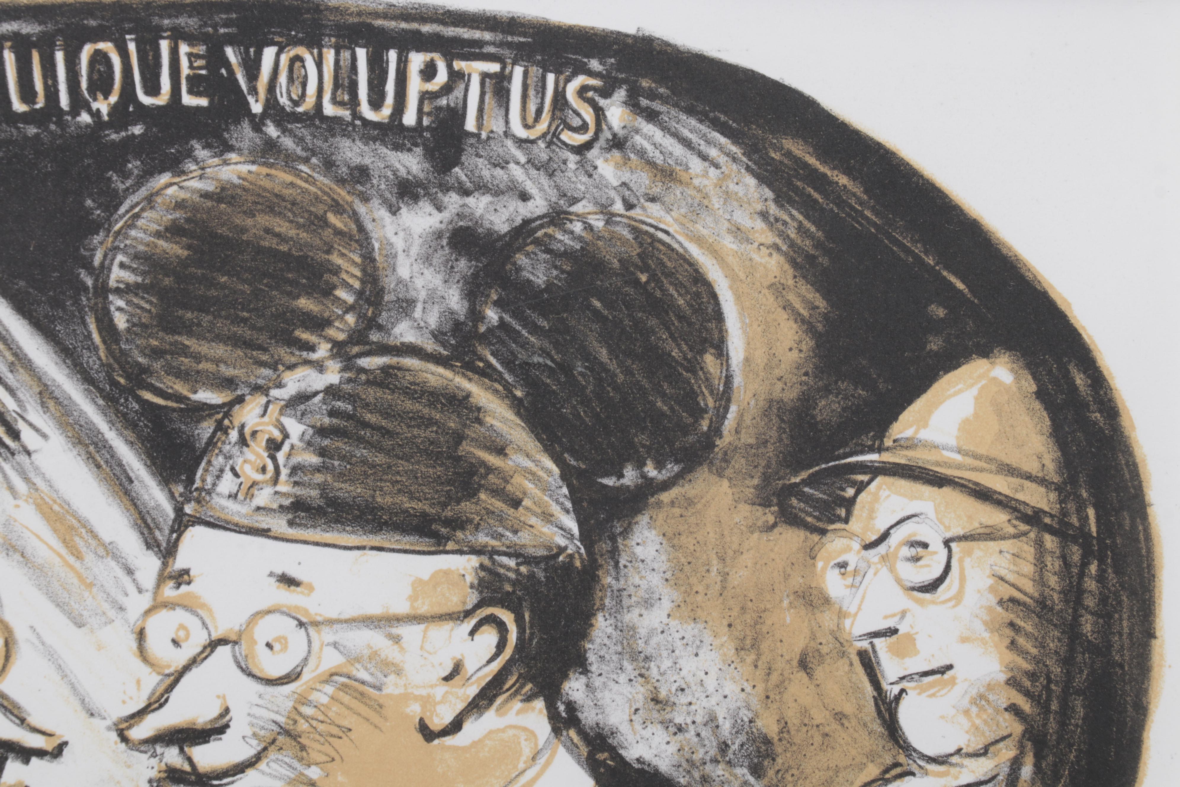 Sidney Chafetz Color Lithograph "Mirror Image," 1996