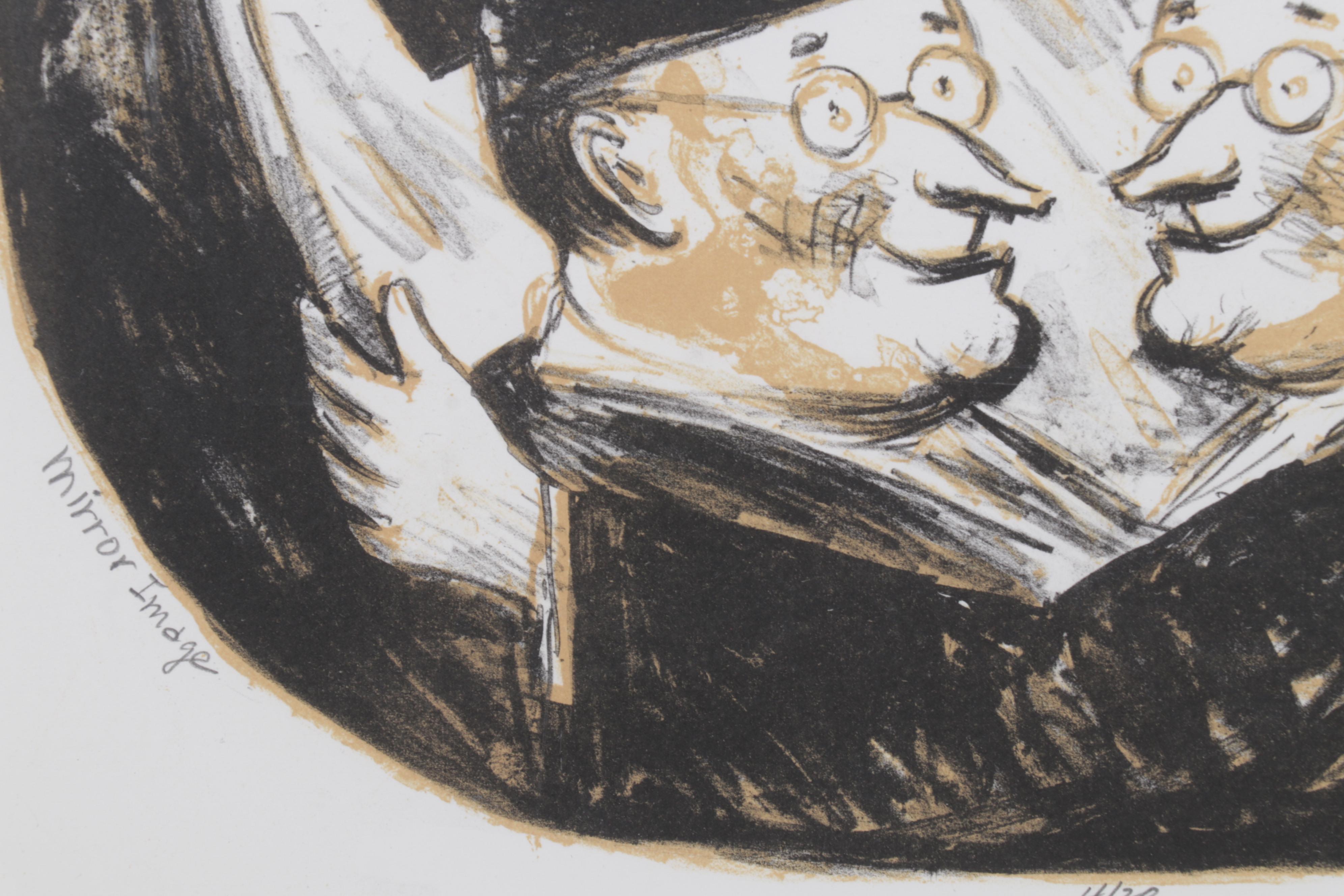 Sidney Chafetz Color Lithograph "Mirror Image," 1996