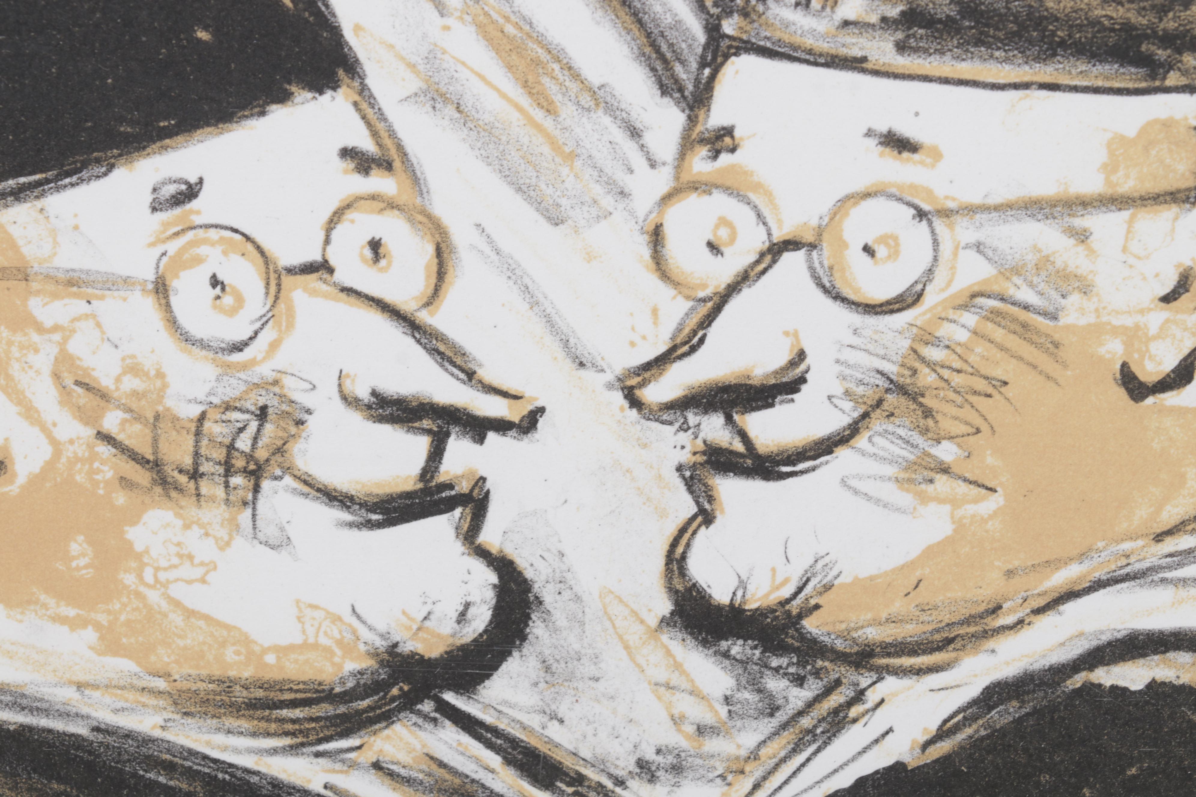 Sidney Chafetz Color Lithograph "Mirror Image," 1996