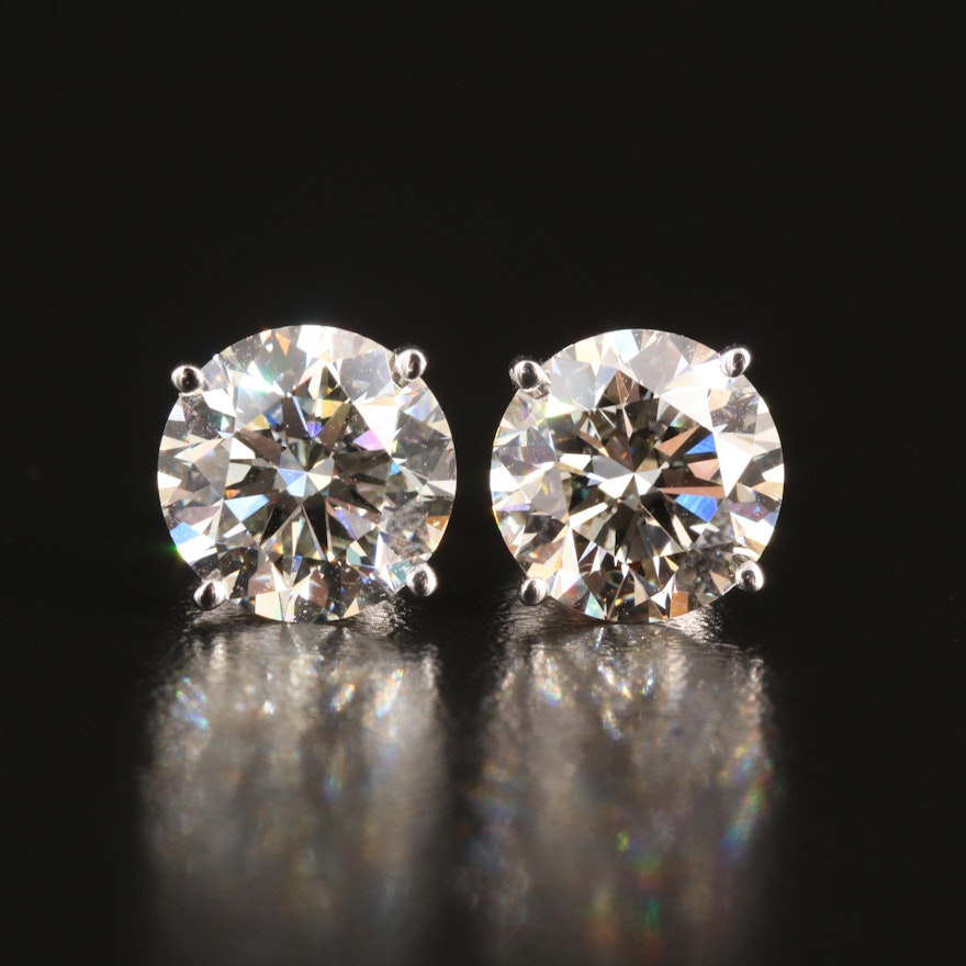 Platinum 5.00 CTW Lab Grown Diamond Stud Earrings