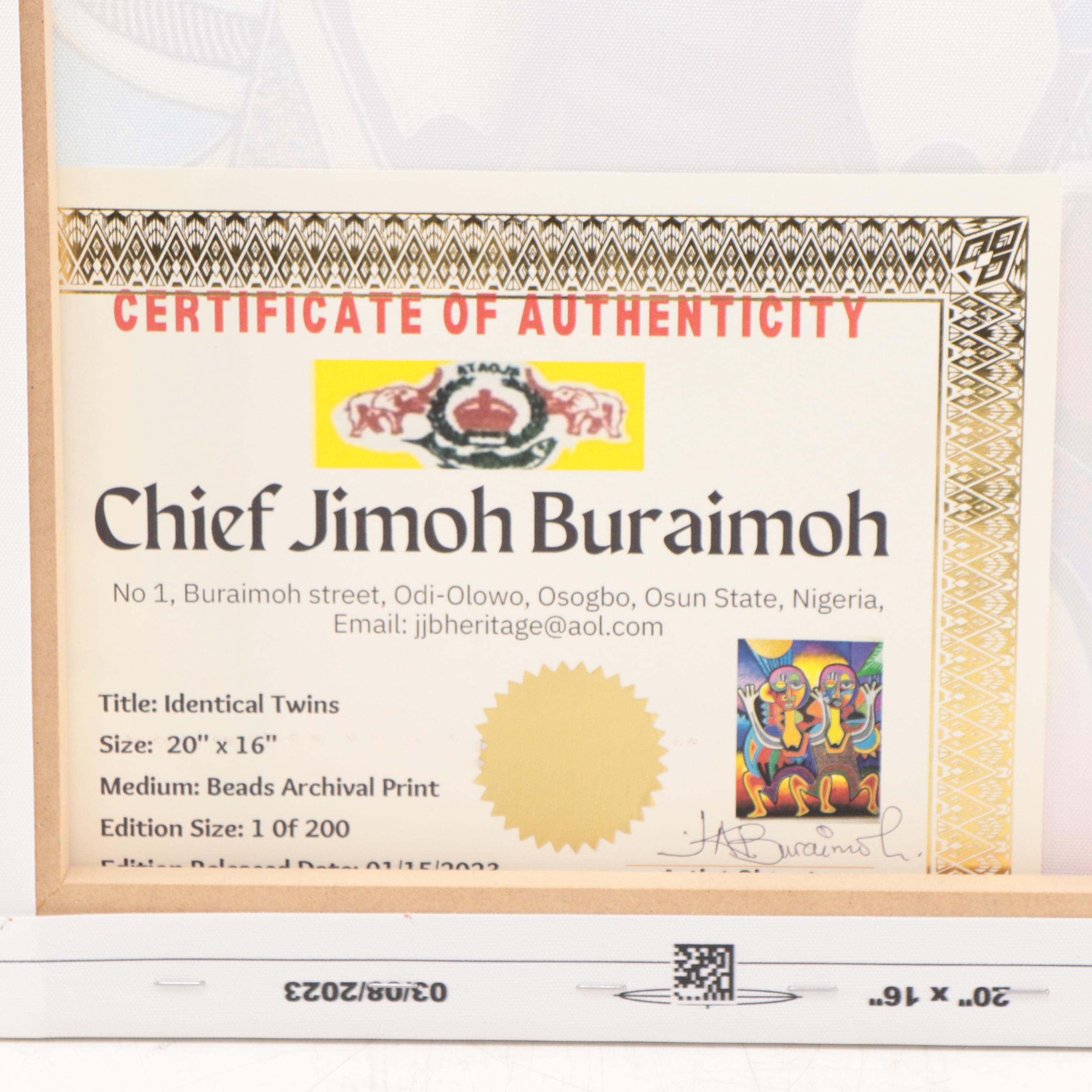 Chief Jimoh Buraimoh Giclée "Identical Twins," 2023