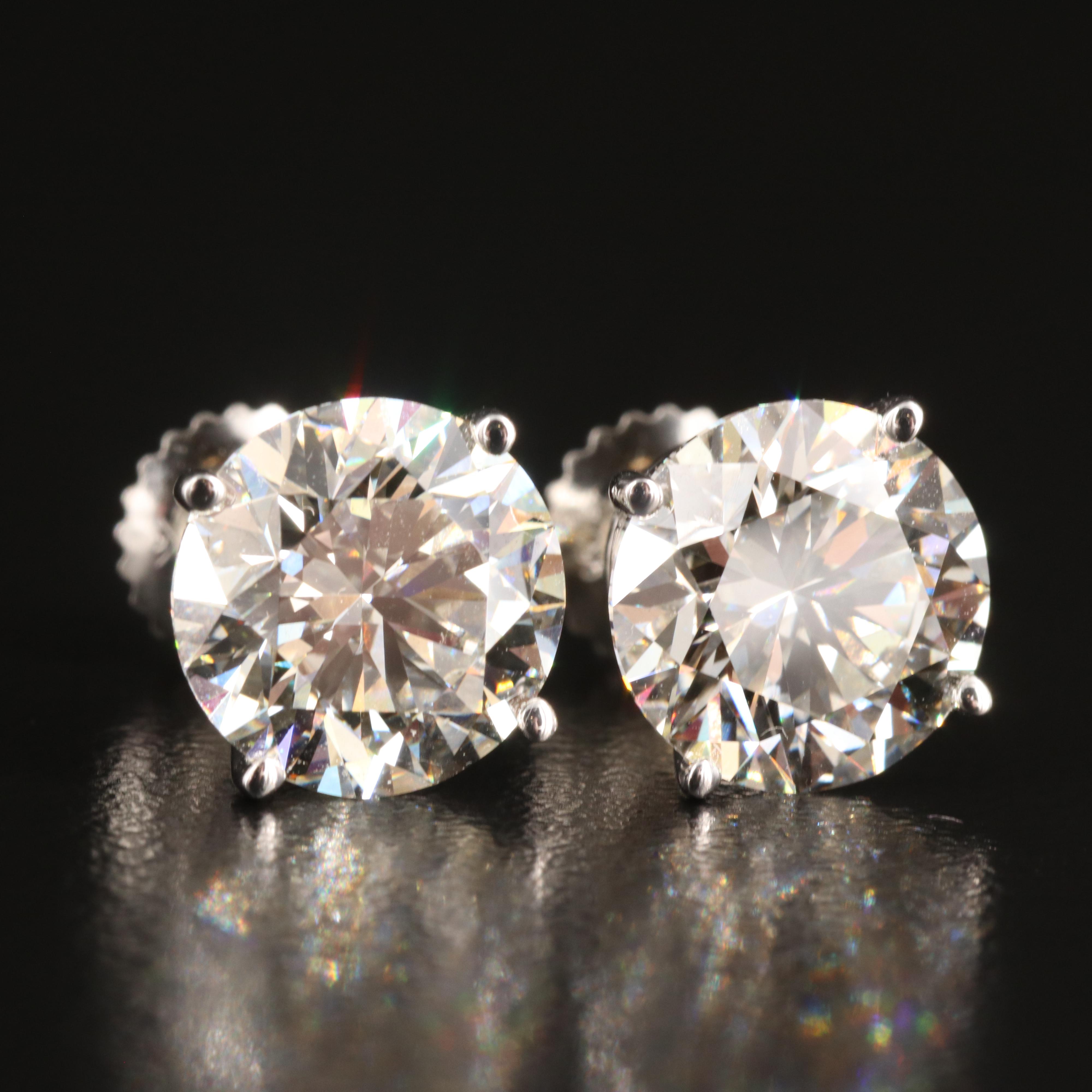 Platinum 5.00 CTW Lab Grown Diamond Stud Earrings