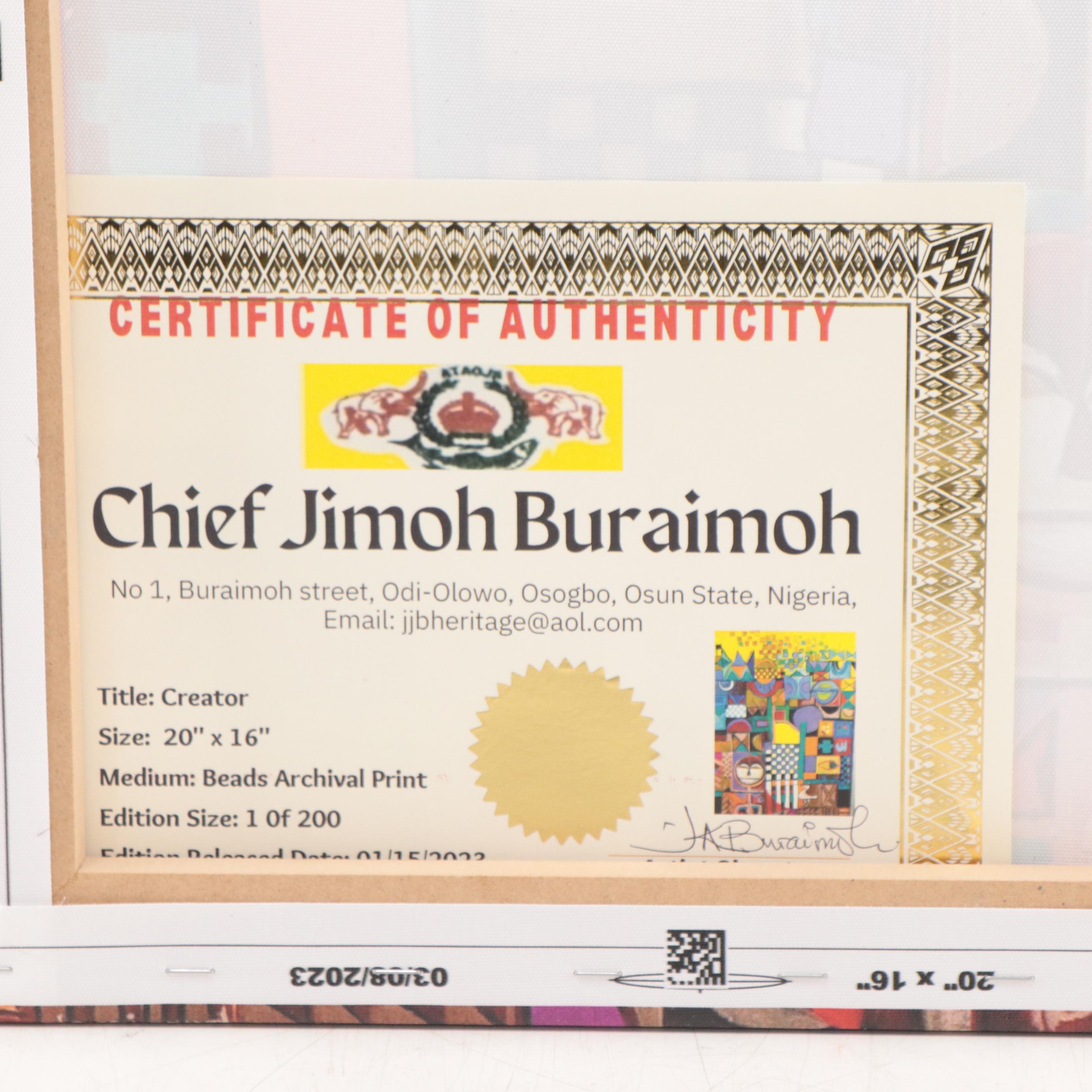 Chief Jimoh Buraimoh Giclée "Creator," 2023