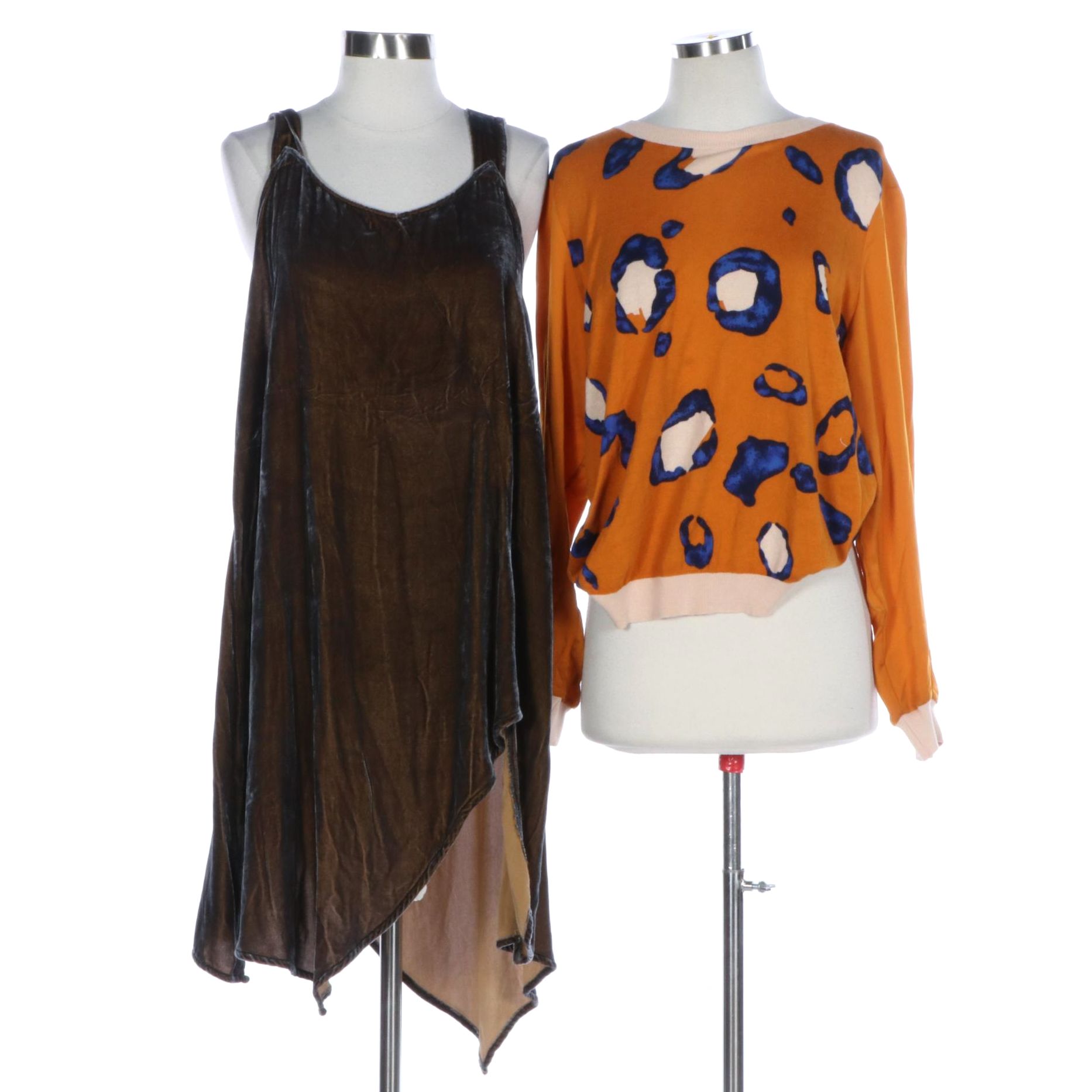 3.1 Phillip Lim for Target Print Crew Neck Top and Krista Larson Velvet Dress