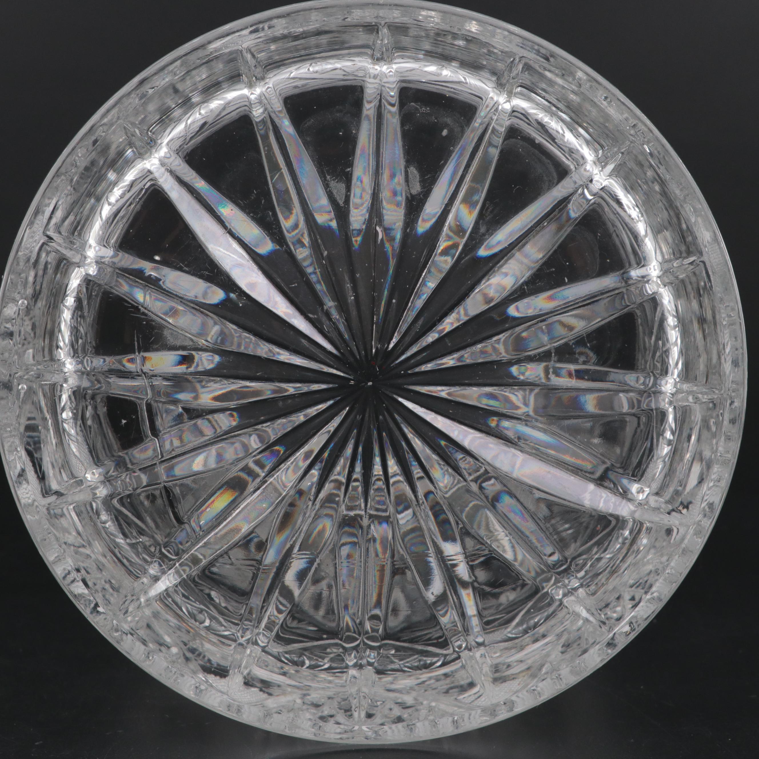 American Brilliant Style Cut Glass Biscuit Barrel