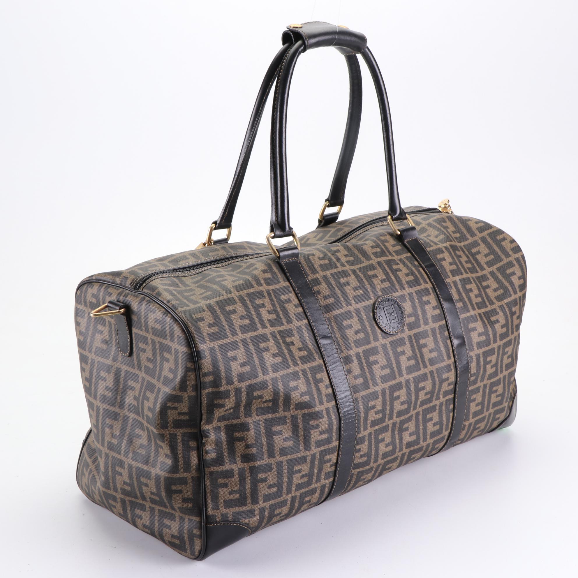 Fendi Travel Bag in FF Zucca Coated Canvas and Leather