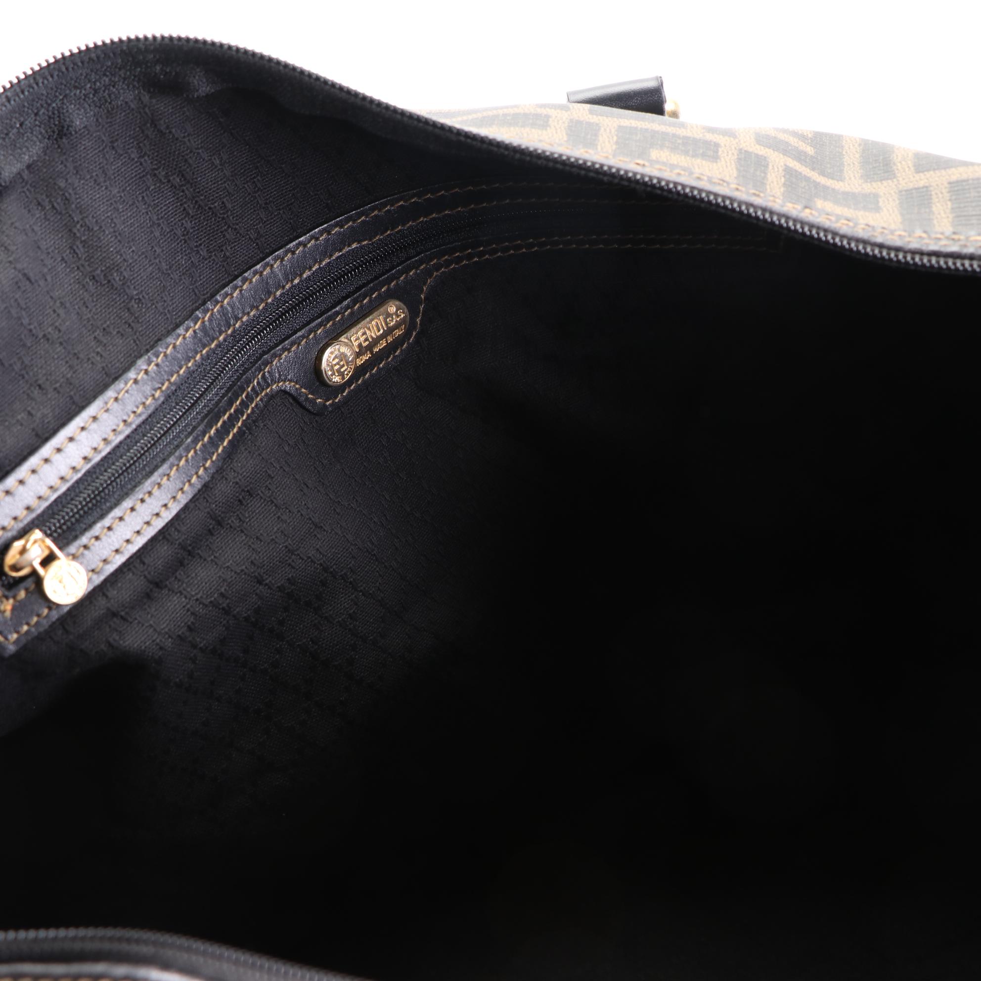 Fendi Travel Bag in FF Zucca Coated Canvas and Leather