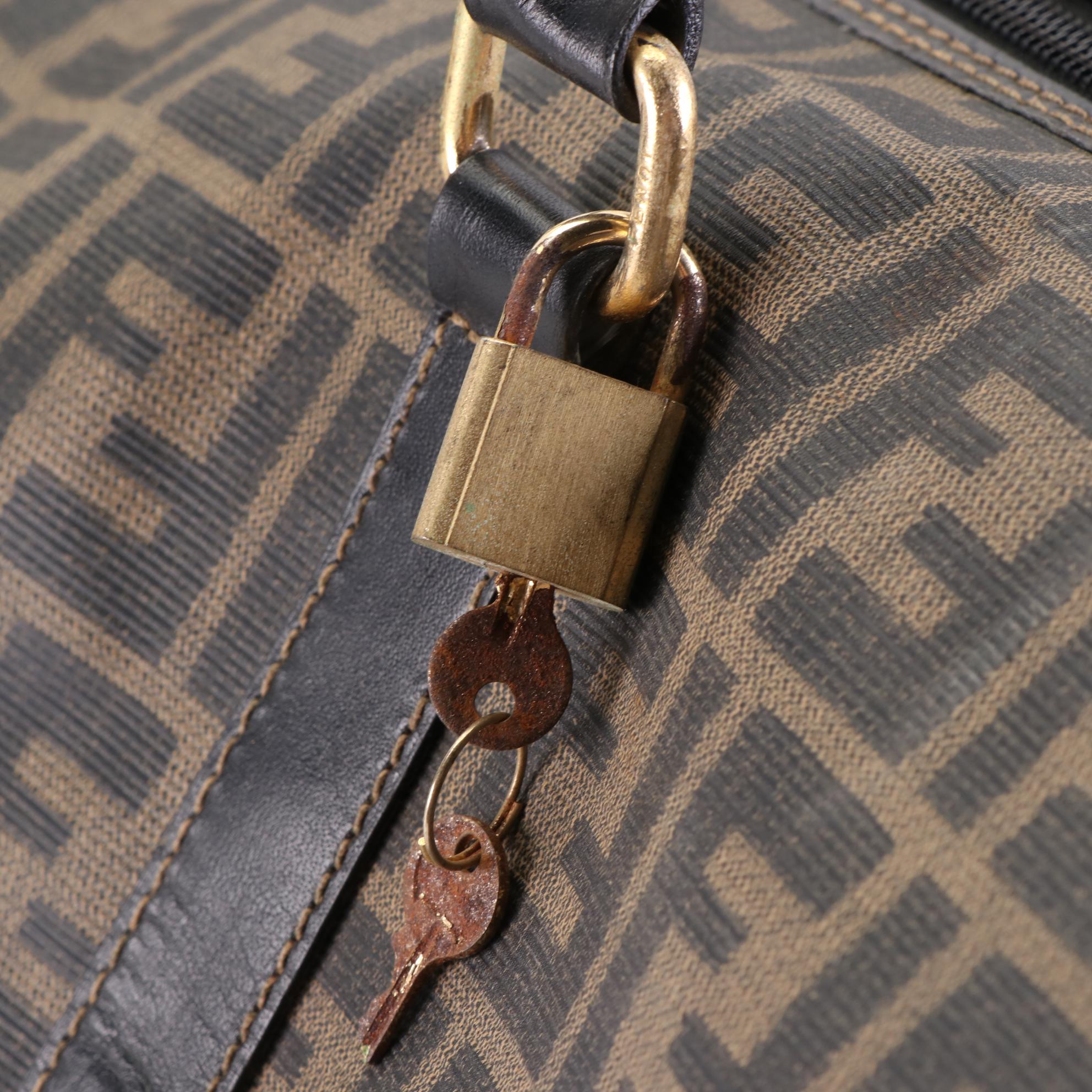 Fendi Travel Bag in FF Zucca Coated Canvas and Leather