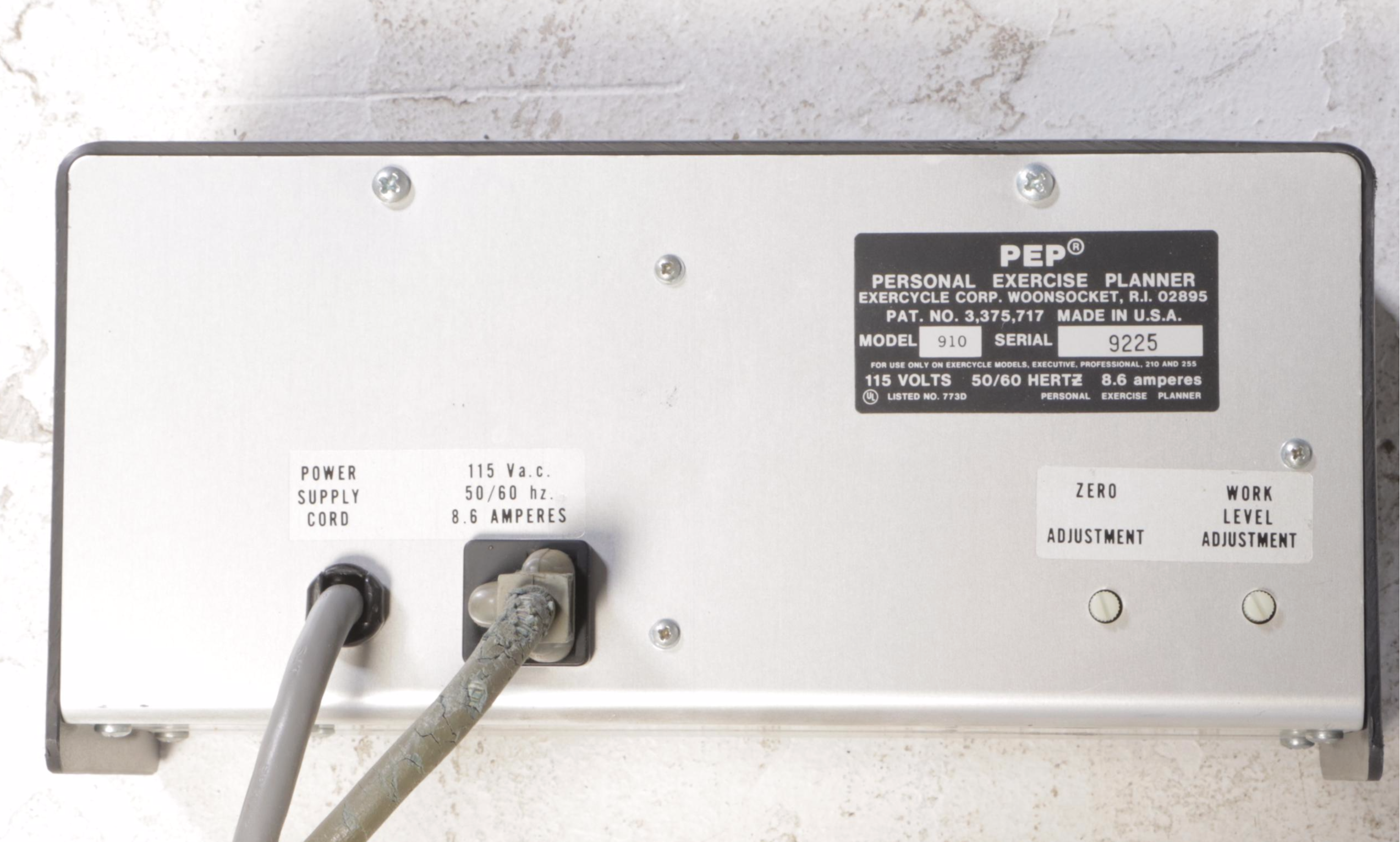 PEP "Exercycle" Electric Stationary Fitness Bike, Mid to Late 20th Century