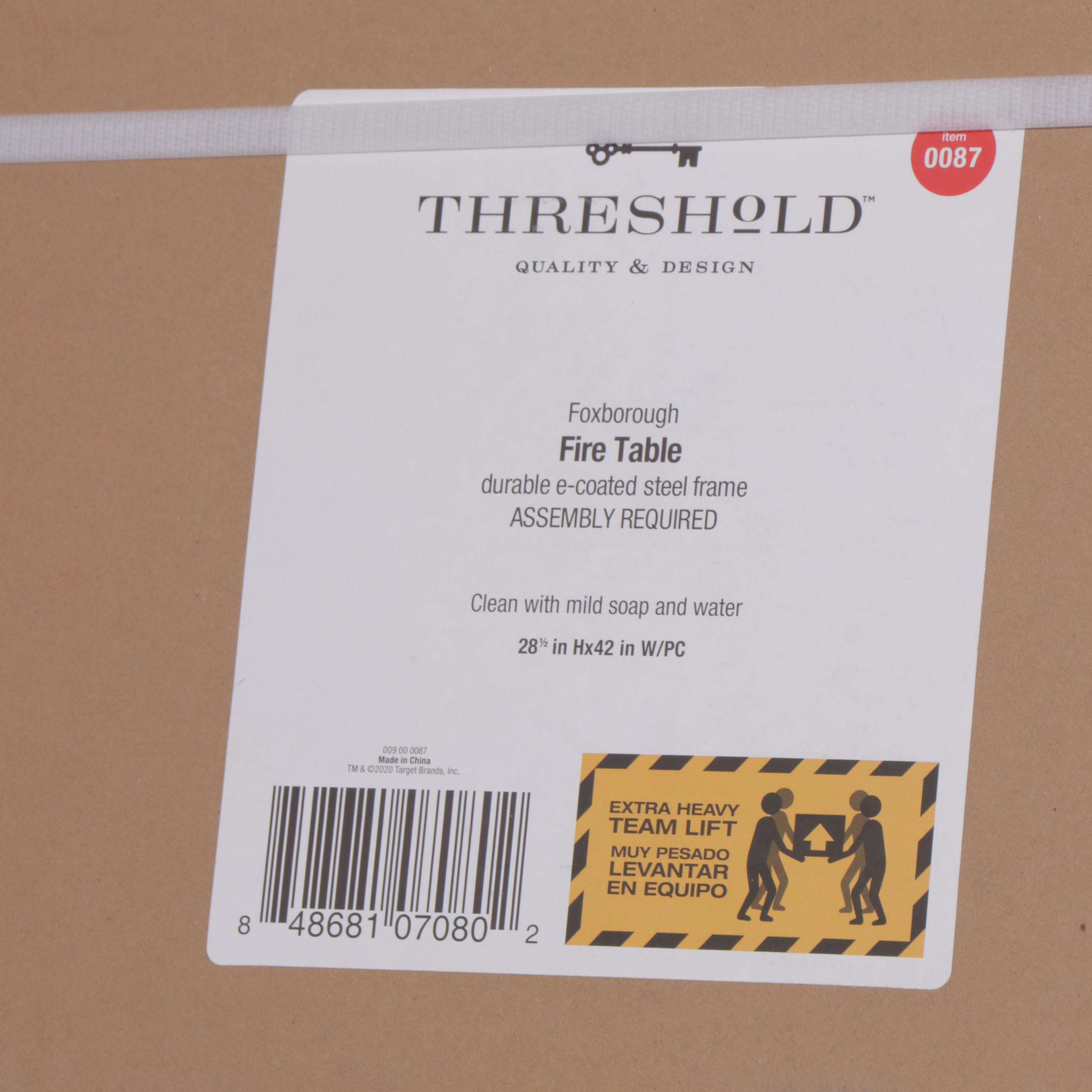 Threshold Foxborough Fire Pit Table in Grey