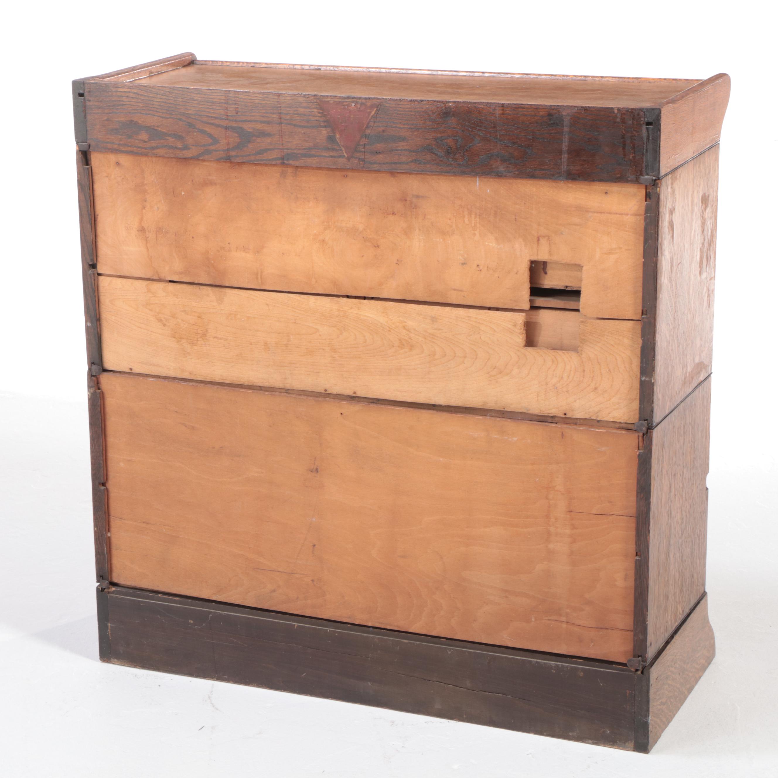 American Quartersawn Oak Eight-Drawer Stacking File Cabinet, Early 20th Century