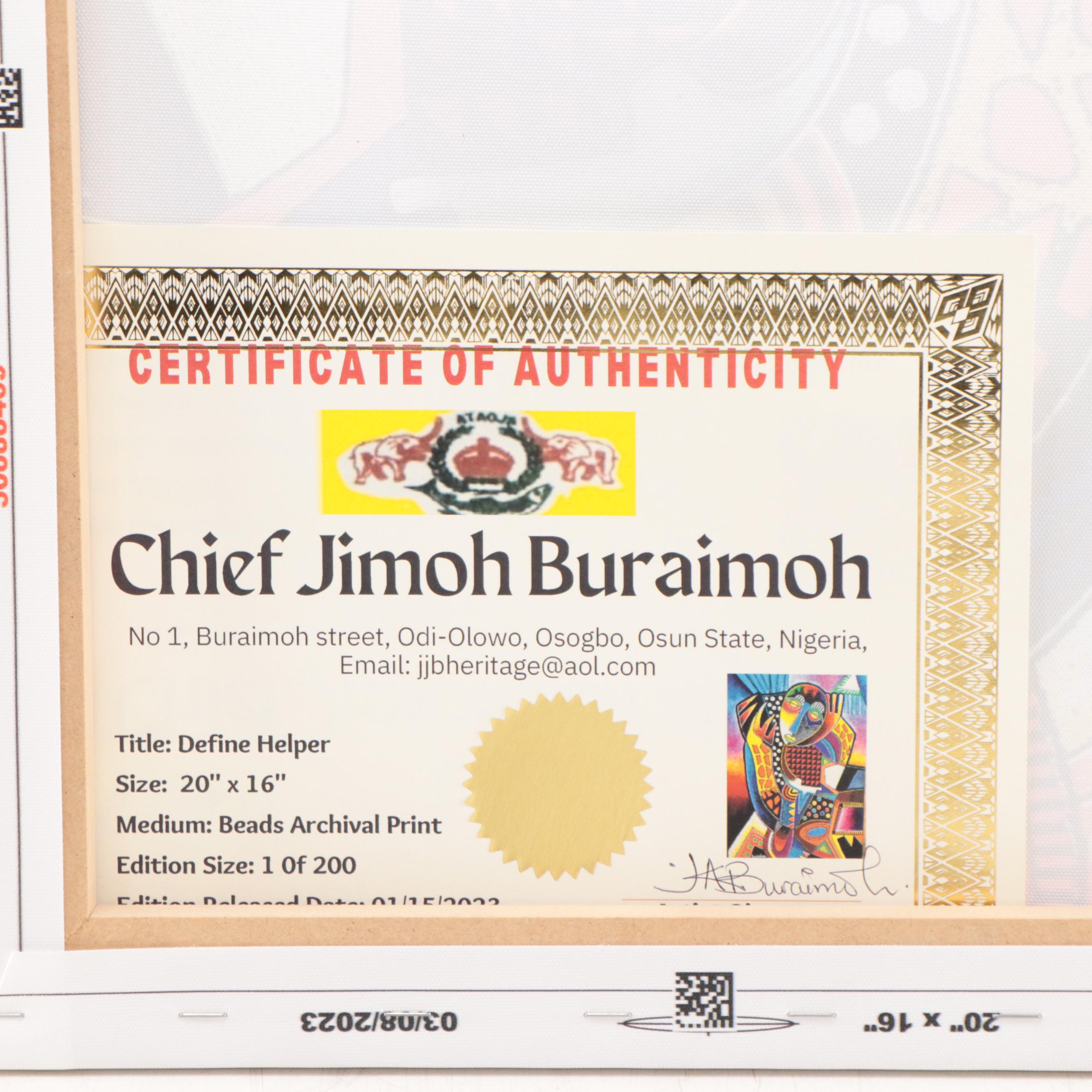 Chief Jimoh Buraimoh Giclée "Define Helper," 2023