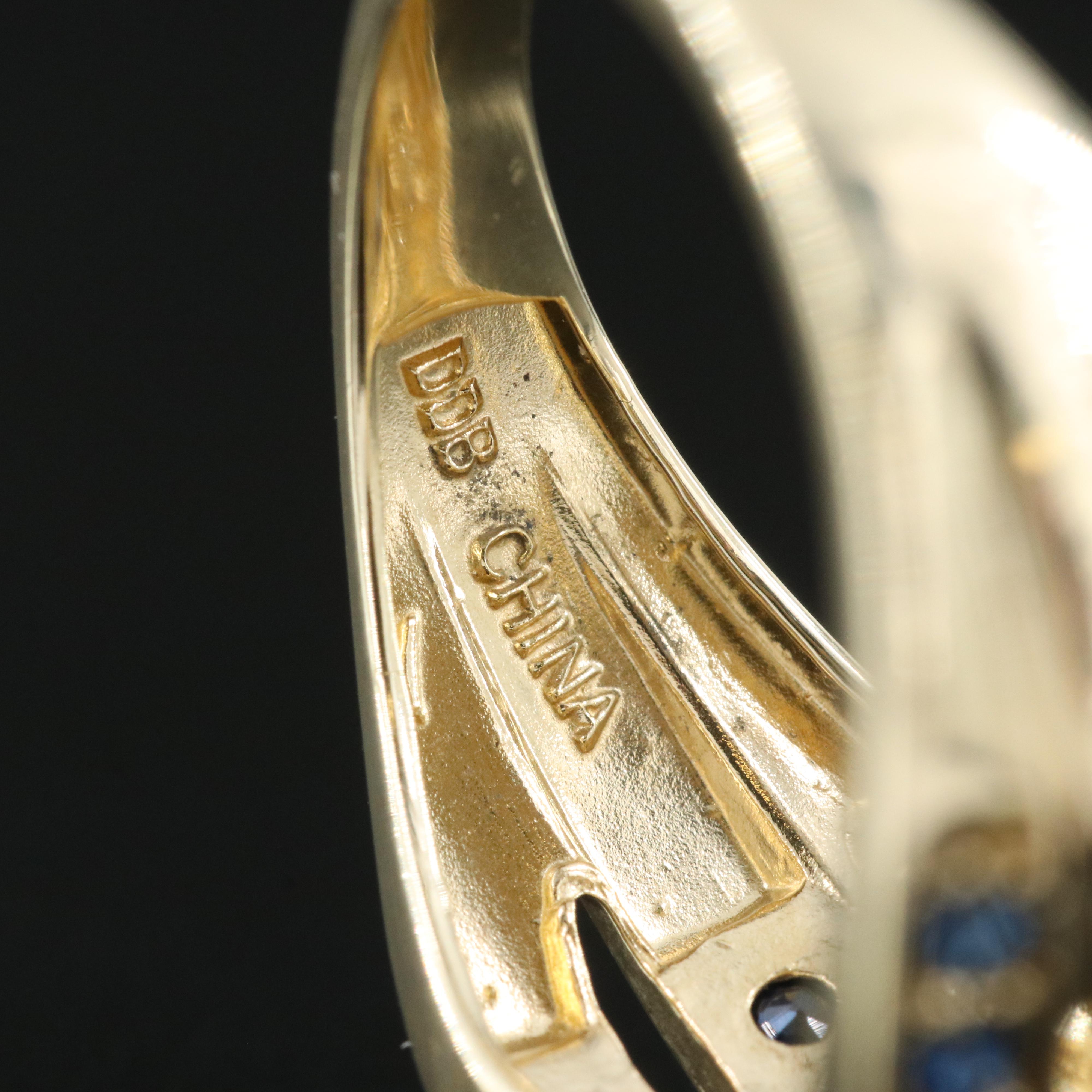 10K Sapphire and Diamond Crossover Ring