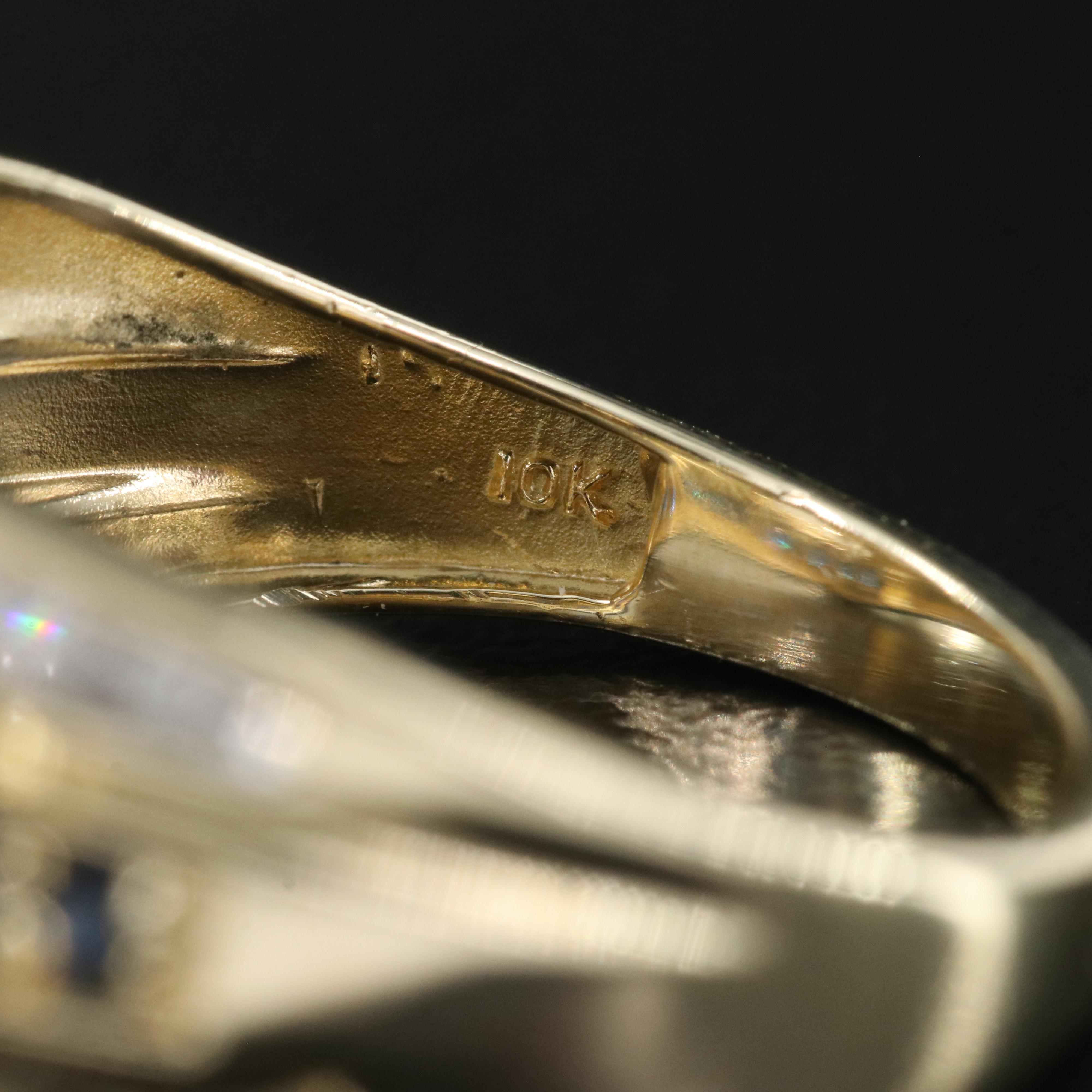 10K Sapphire and Diamond Crossover Ring